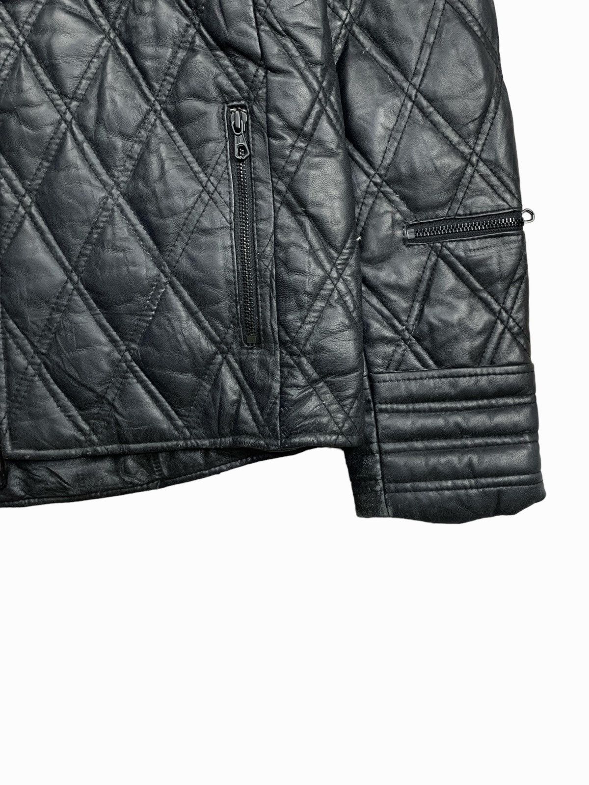 JACKROSE 2000s Luv Maison Jackrose - Diamond Pattern Leather Jacket Size US M / EU 48-50 / 2 - 5 Thumbnail