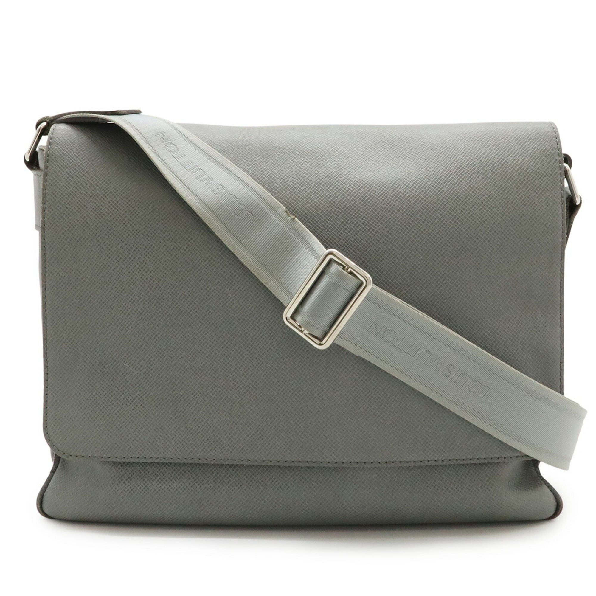 Louis Vuitton LOUIS VUITTON Taiga Roman MM Shoulder Bag/Handbag in Glacier Leather, Gray, M32623 Size ONE SIZE - 1 Thumbnail