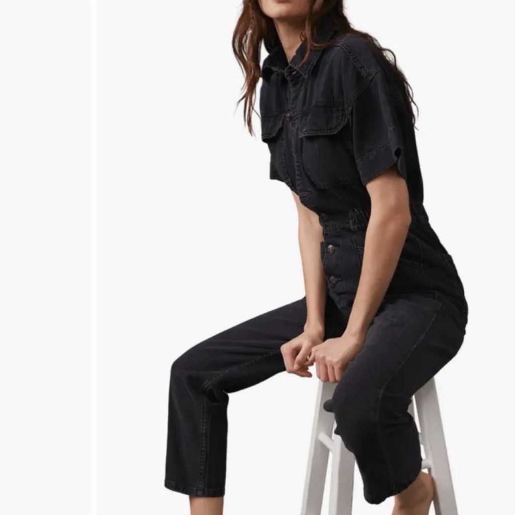 Free People We the Free Marci Denim Jumpsuit XS Size XS / US 0-2 / IT 36-38 - 2 Thumbnail