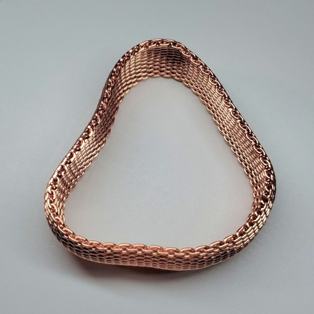 Other Mesh Bracelet 7.5" Reticulated Copper Rose Gold Flexible Size ONE SIZE - 4 Thumbnail