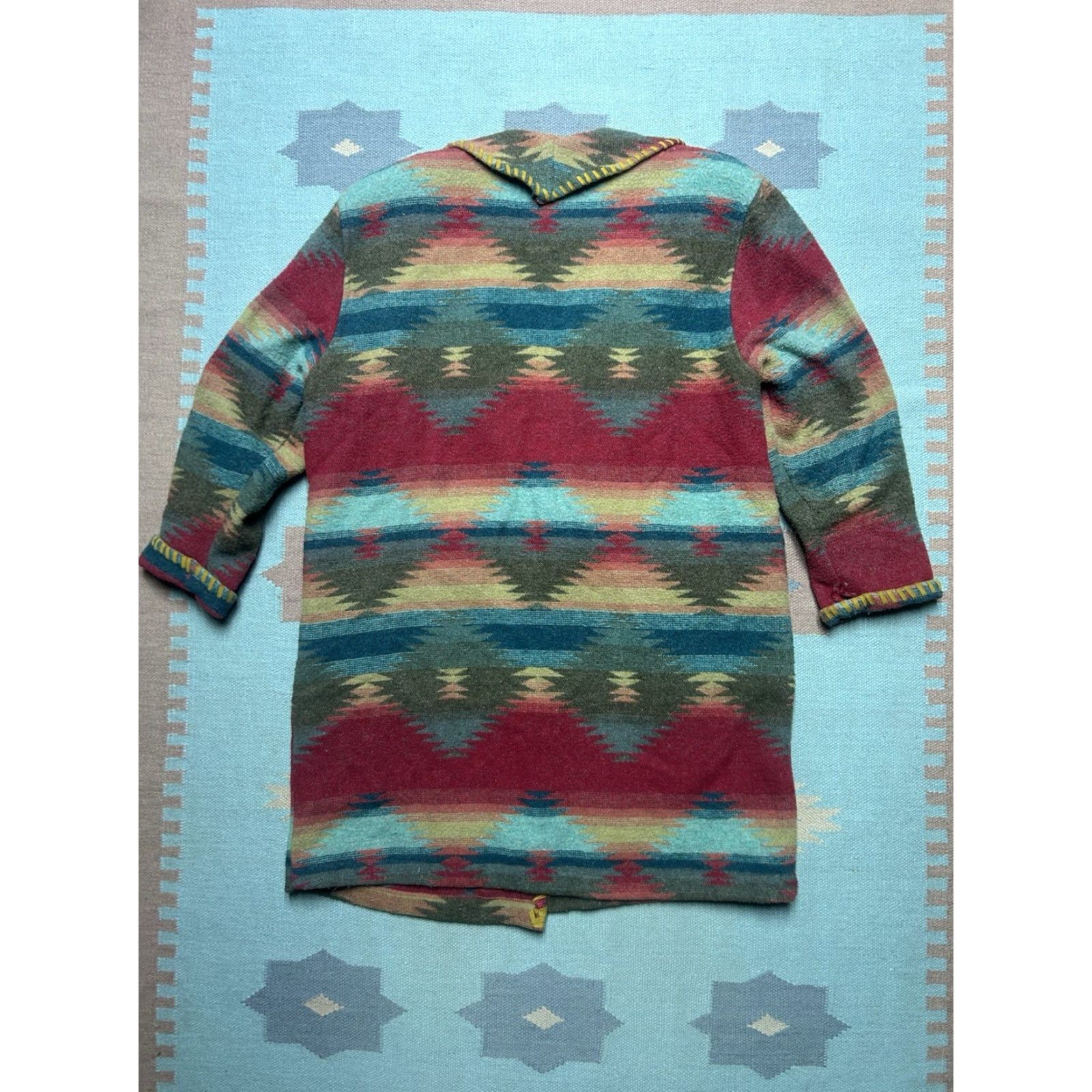 Roper VINTAGE Roper Rodeo Blue Jacket Aztec Southwestern Long Women L Jacket/Coat overcoat Size L / US 10 / IT 46 - 8 Thumbnail