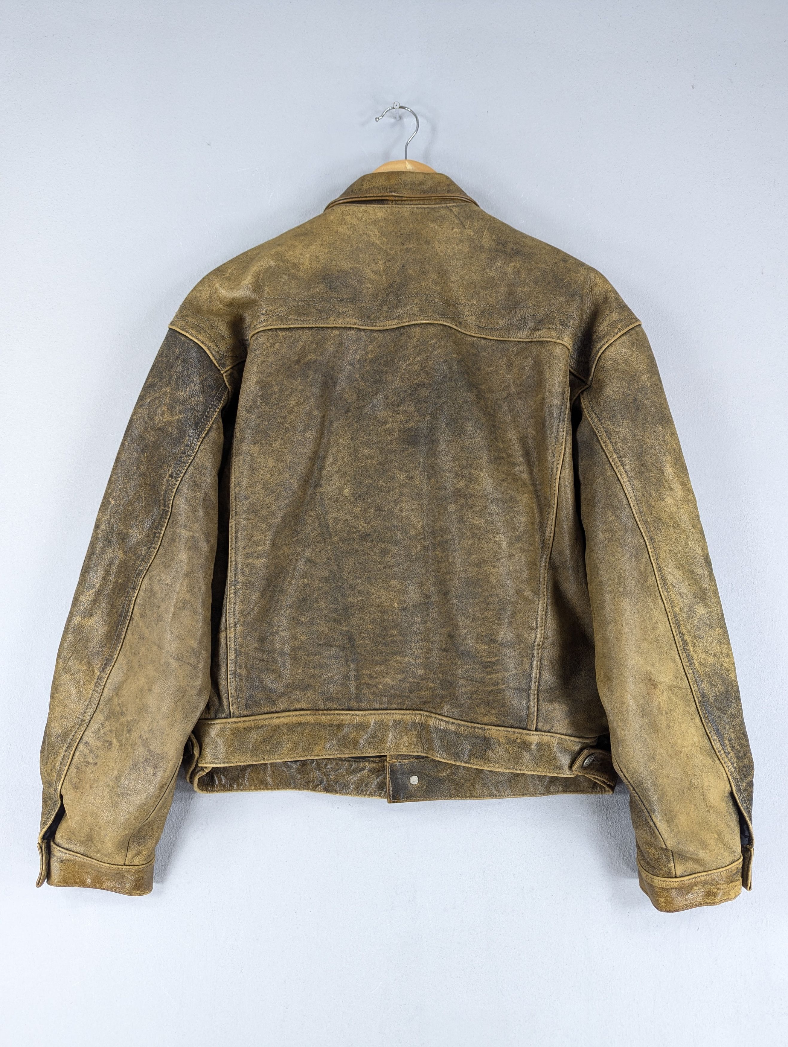 Chevignon Vintage 80s W.R.D Chevignon Patina Distressed Leather Jacket Size US L / EU 52-54 / 3 - 9 Thumbnail
