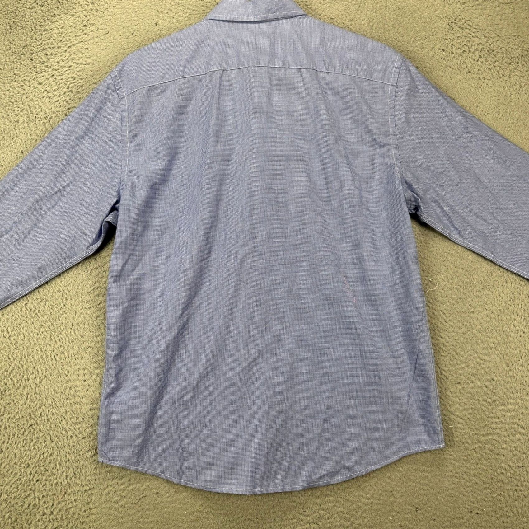 UNTUCKit UNTUCKit Shirt Button-Down Men Medium Blue Houndstooth Pocket Long Sleeve Casual Size US M / EU 48-50 / 2 - 3 Thumbnail