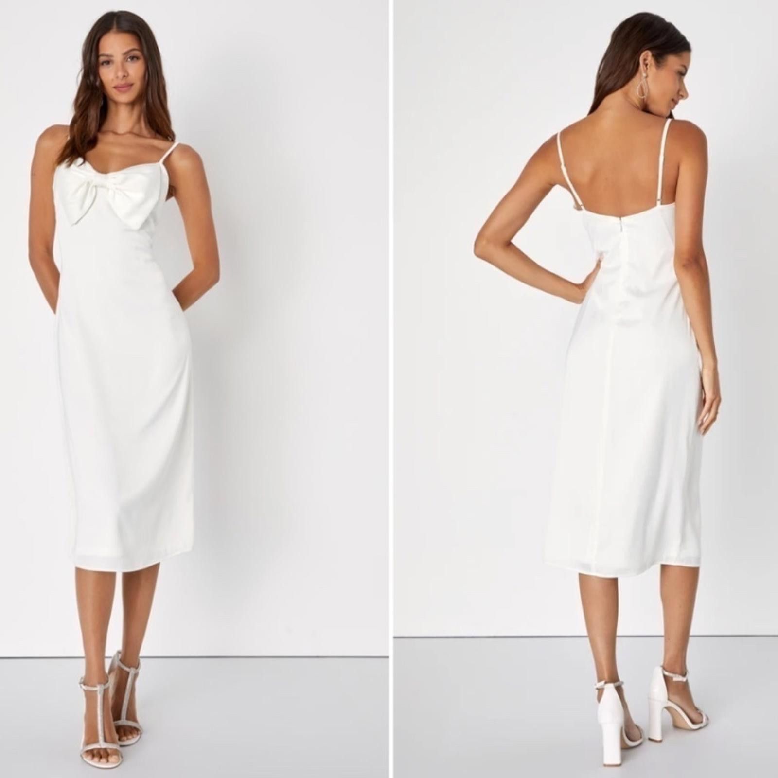 Lulus LULUS Bridal Bachelorette Engagement Shower Sexy Satin Midi Size L / US 10 / IT 46 - 4 Thumbnail