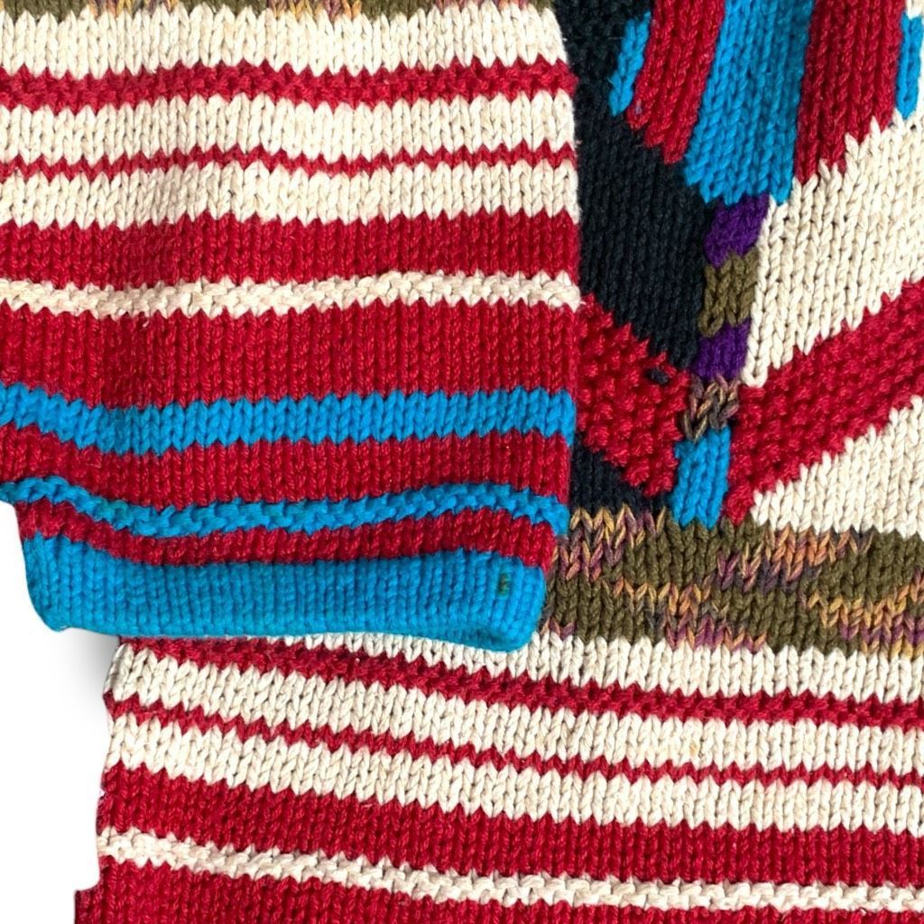 Vintage Vintage 90s Abstract Knit Sweater Oatmeal Bold Graphic Overs Size US S / EU 44-46 / 1 - 10 Thumbnail