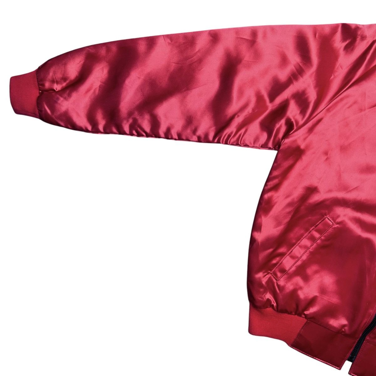Chevrolet × Vintage 80s Chevrolet Corvette Embroidered Red Satin Bomber Jacket Size US L / EU 52-54 / 3 - 5 Thumbnail