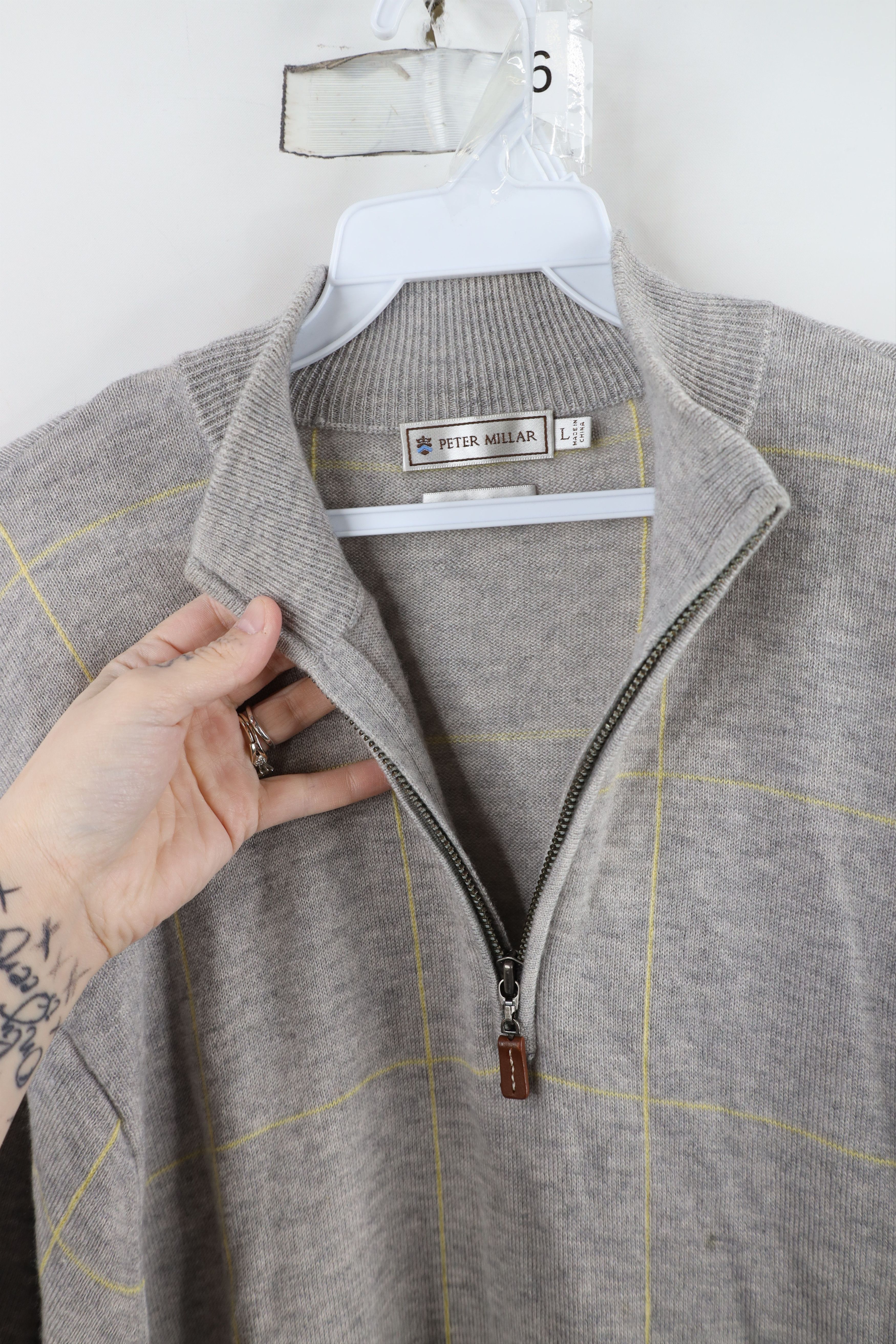 Peter Millar × Vintage Peter Millar Cashmere Knit Half Zip Pullover Sweater Gray Size US L / EU 52-54 / 3 - 8 Thumbnail