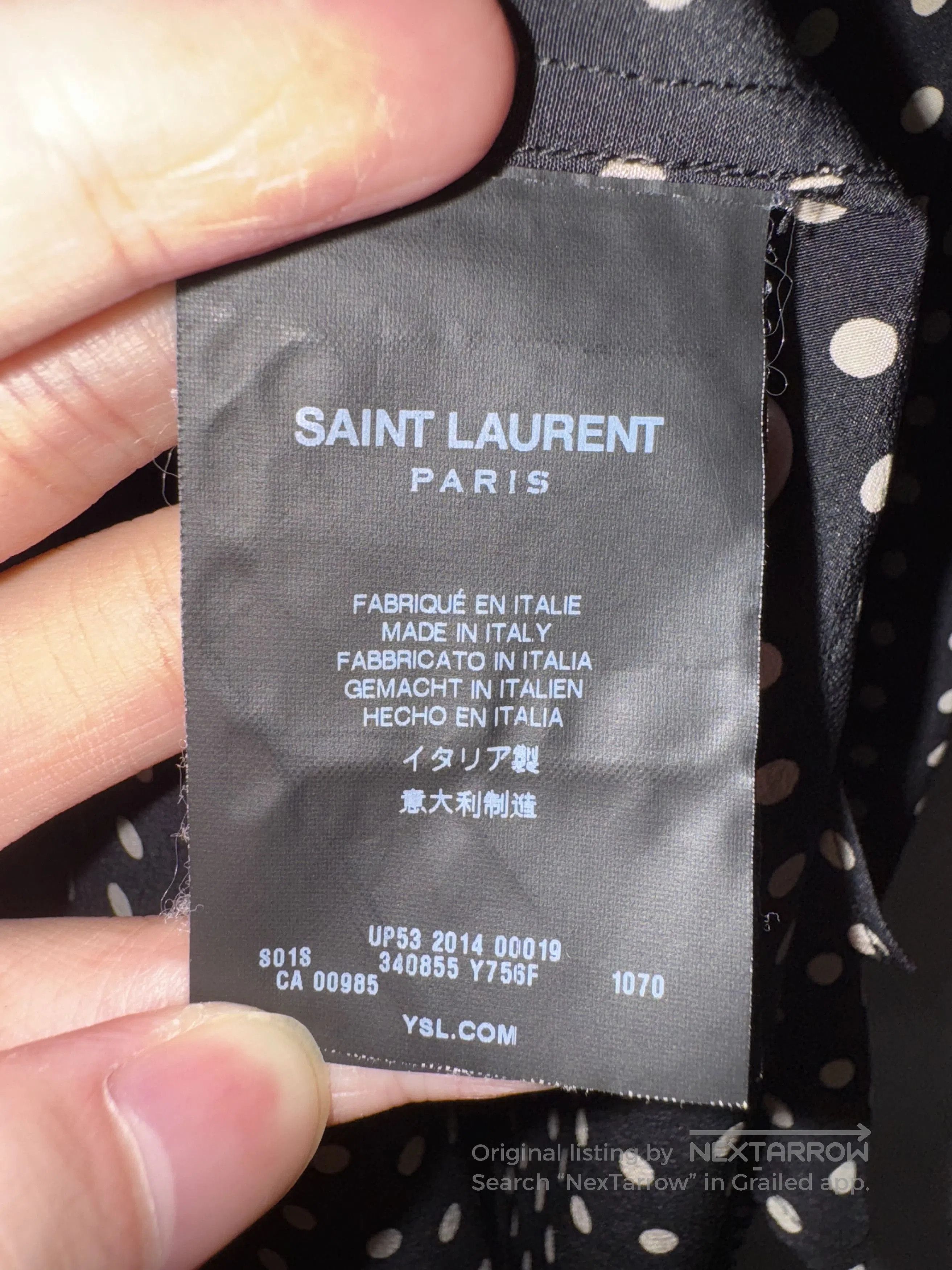 Saint Laurent Paris Saint Laurent Polka Dot Silk Shirt. Size US M / EU 48-50 / 2 - 8 Thumbnail