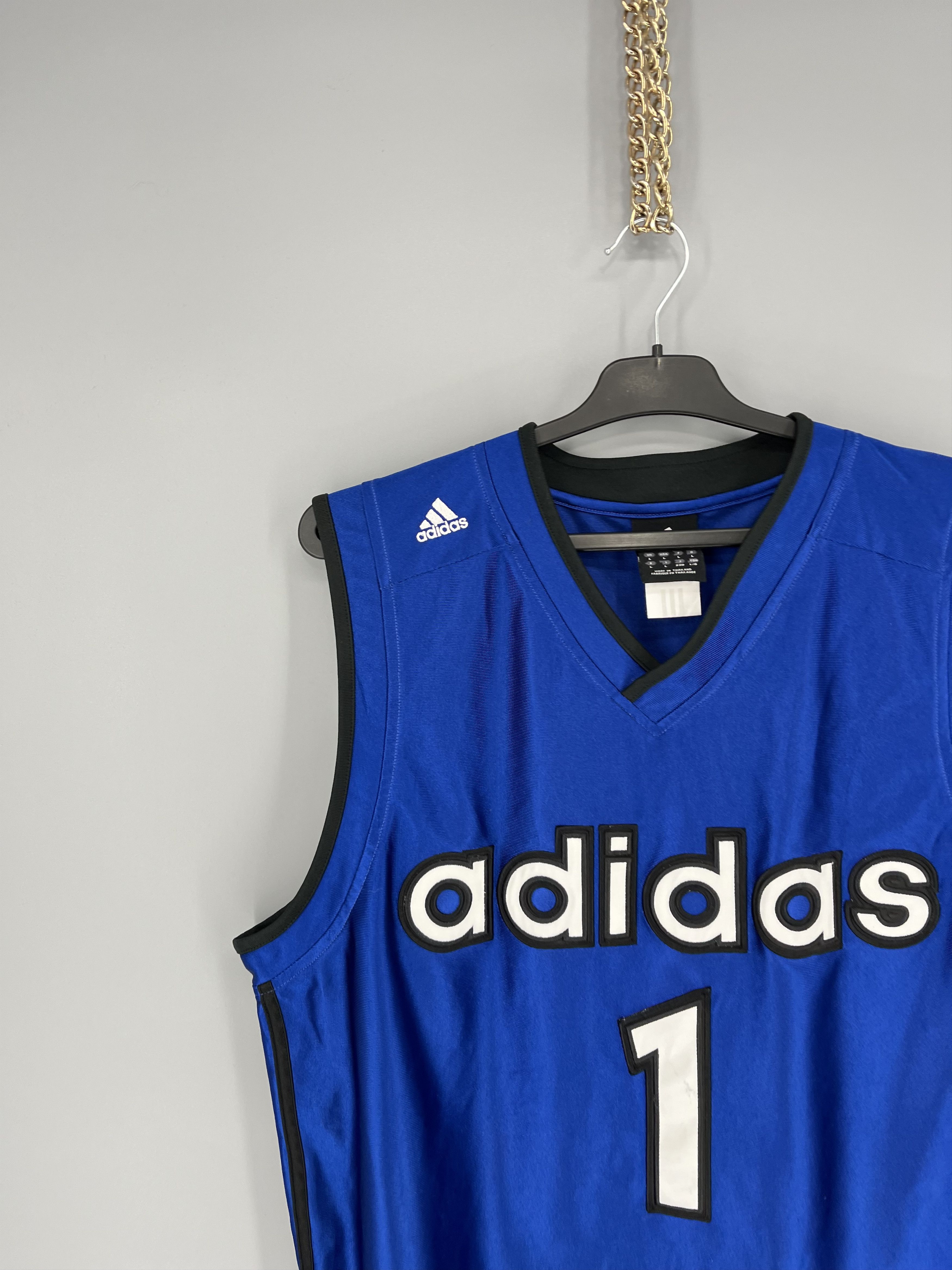 Adidas Adidas Vintage 90s Jersey Number One Basketball Rare Item Size US L / EU 52-54 / 3 - 4 Thumbnail