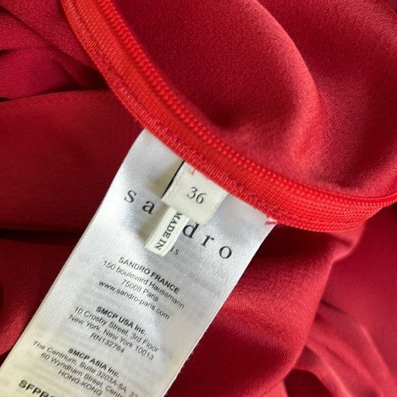 Sandro Sandro Leana Faux-Wrap Mini Dress Red 36 Size XS / US 0-2 / IT 36-38 - 8 Thumbnail