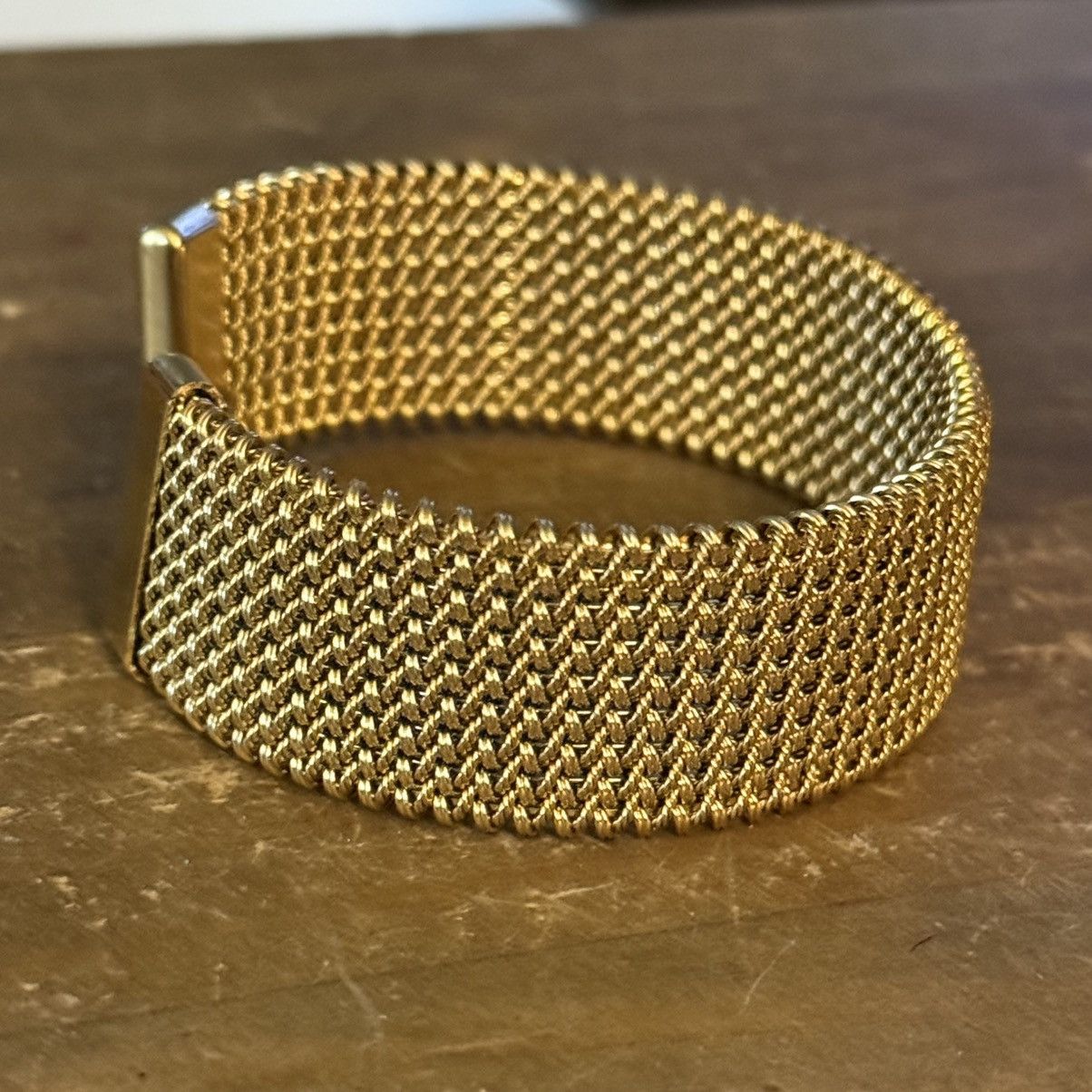 Other Gold tone woven mesh cuff bangle bracelet Size ONE SIZE - 5 Thumbnail