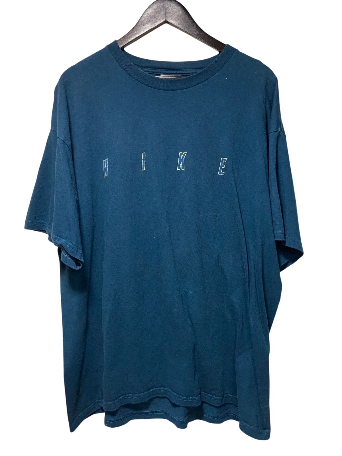 Nike × Vintage Vintage 90s Nike Spell Out Engineered T Shirt Size XL Size US XL / EU 56 / 4 - 2 Thumbnail