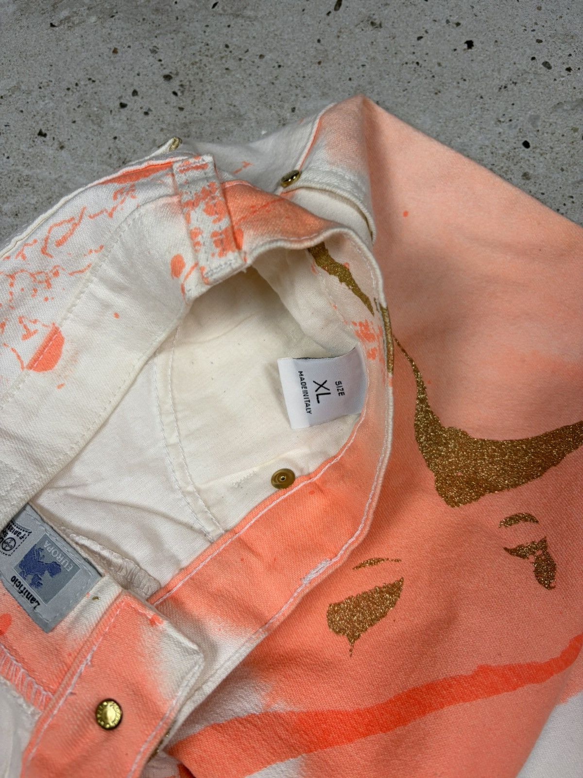 Roberto Cavalli SS 2001 Roberto Cavalli Gold Splash Painter Bootcut Pants Size 32" / US 10 / IT 46 - 12 Thumbnail
