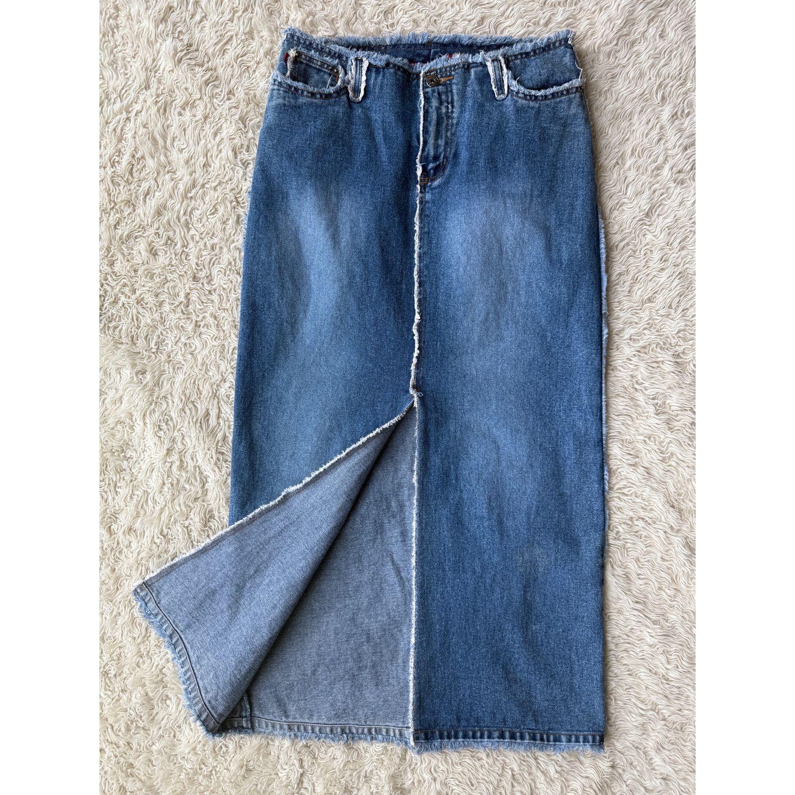 Other Y2K Zana Di Front Slit Denim Maxi Skirt size 5 Size 27" / US 4 / IT 40 - 1 Thumbnail