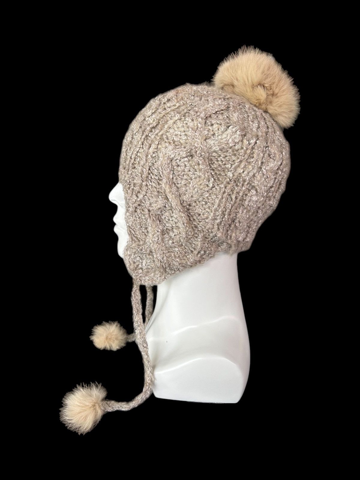 Japanese Brand × Kapital × Vintage Japanese Brand Knitted fur Beanie Hats 🎌☠️☠️ Size ONE SIZE - 1 Thumbnail