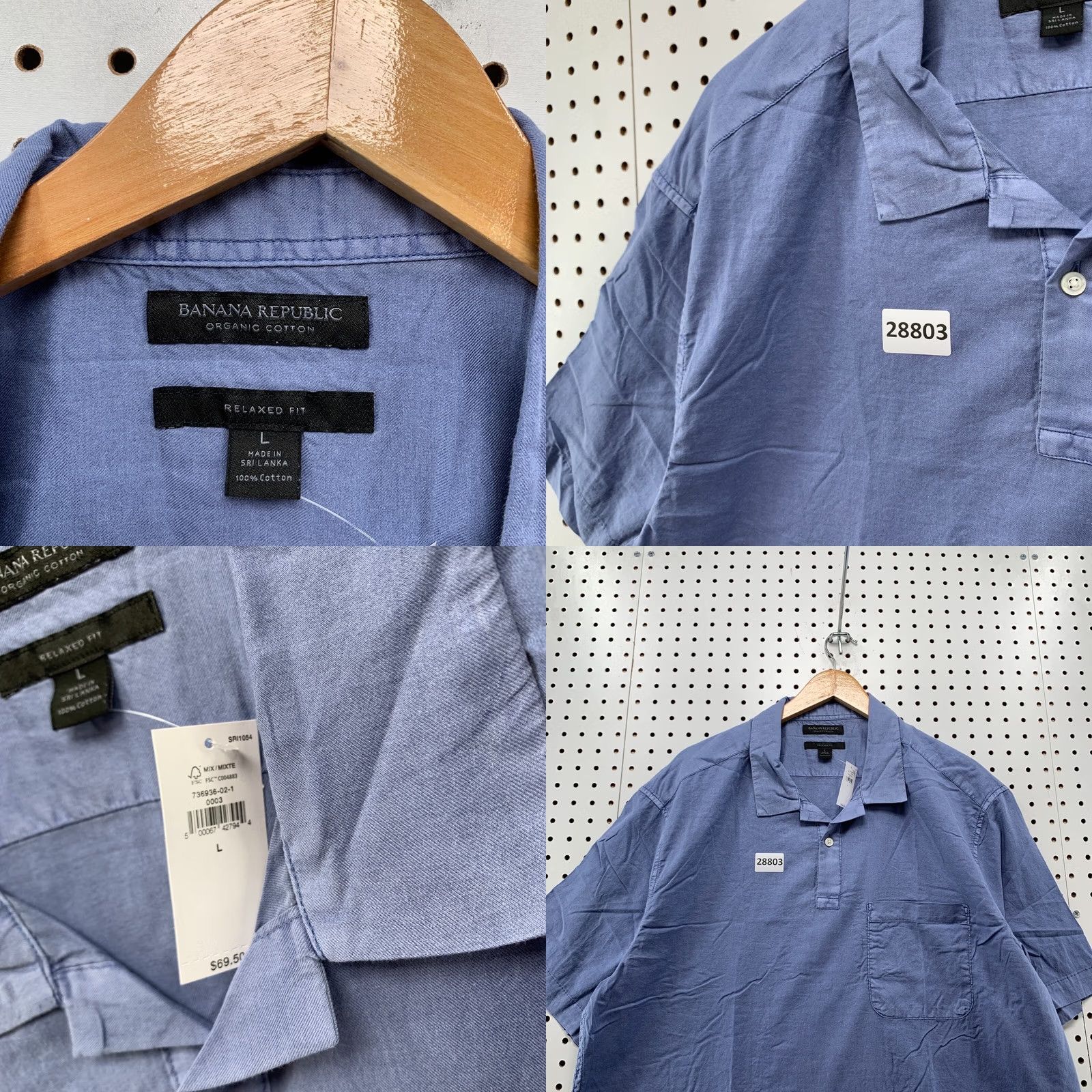 Banana Republic Banana Republic Collared Henley Shirt Mens Large Pocket Relaxed Blue 25X30.5 XS? Size US M / EU 48-50 / 2 - 8 Thumbnail