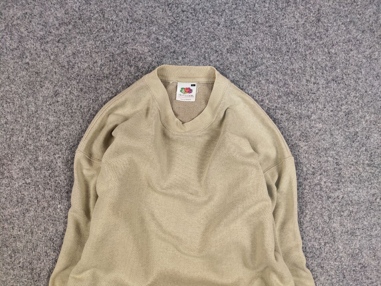 Fruit Of The Loom Vintage 90's Fruit Of The Loom Blank Crew Chek Sweatshirt Size US L / EU 52-54 / 3 - 8 Thumbnail