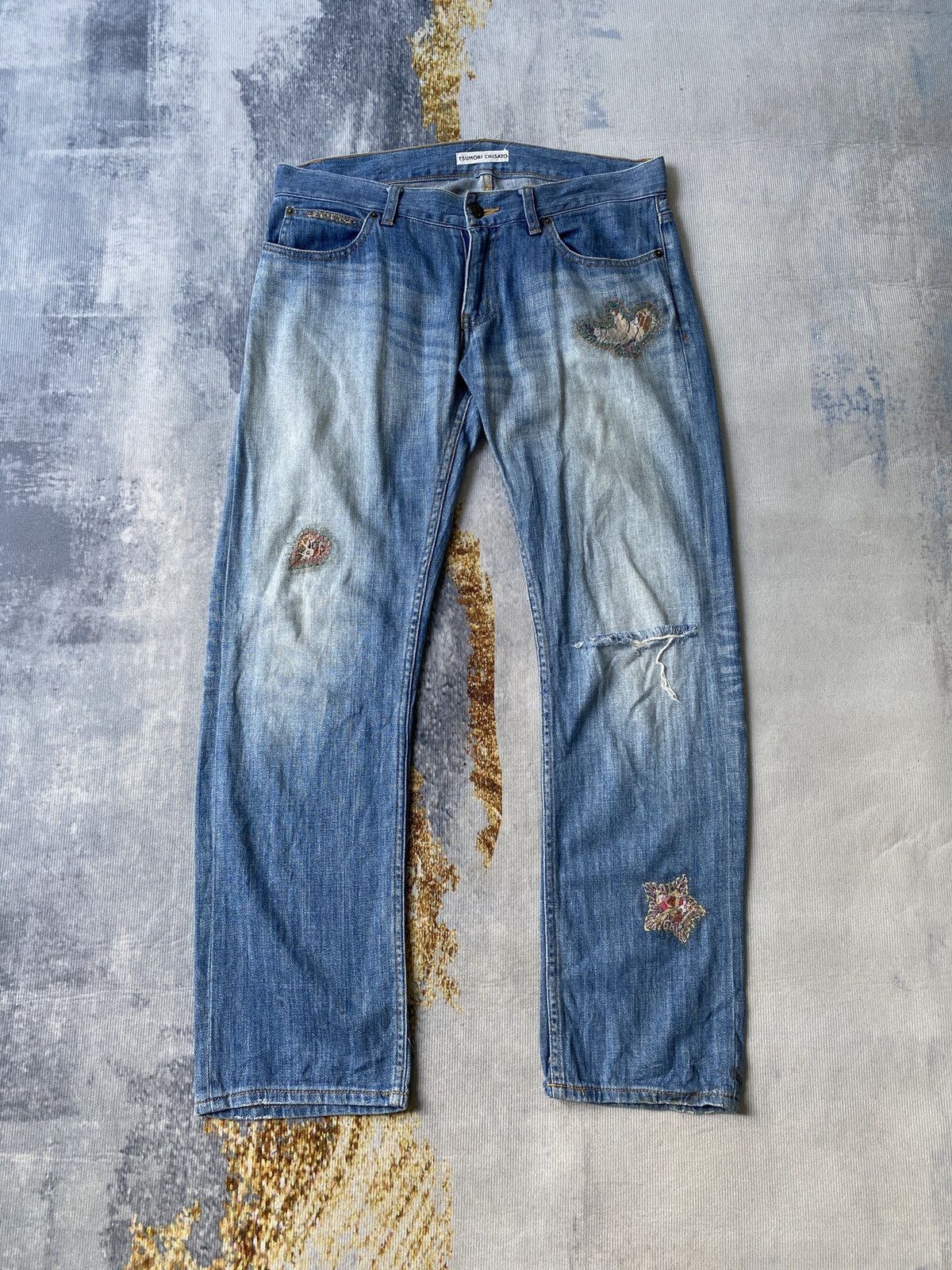 Issey Miyake Vintage 90’s Tsumori Chisato By Issey Miyake Distressed Jean Size US 33 - 3 Thumbnail