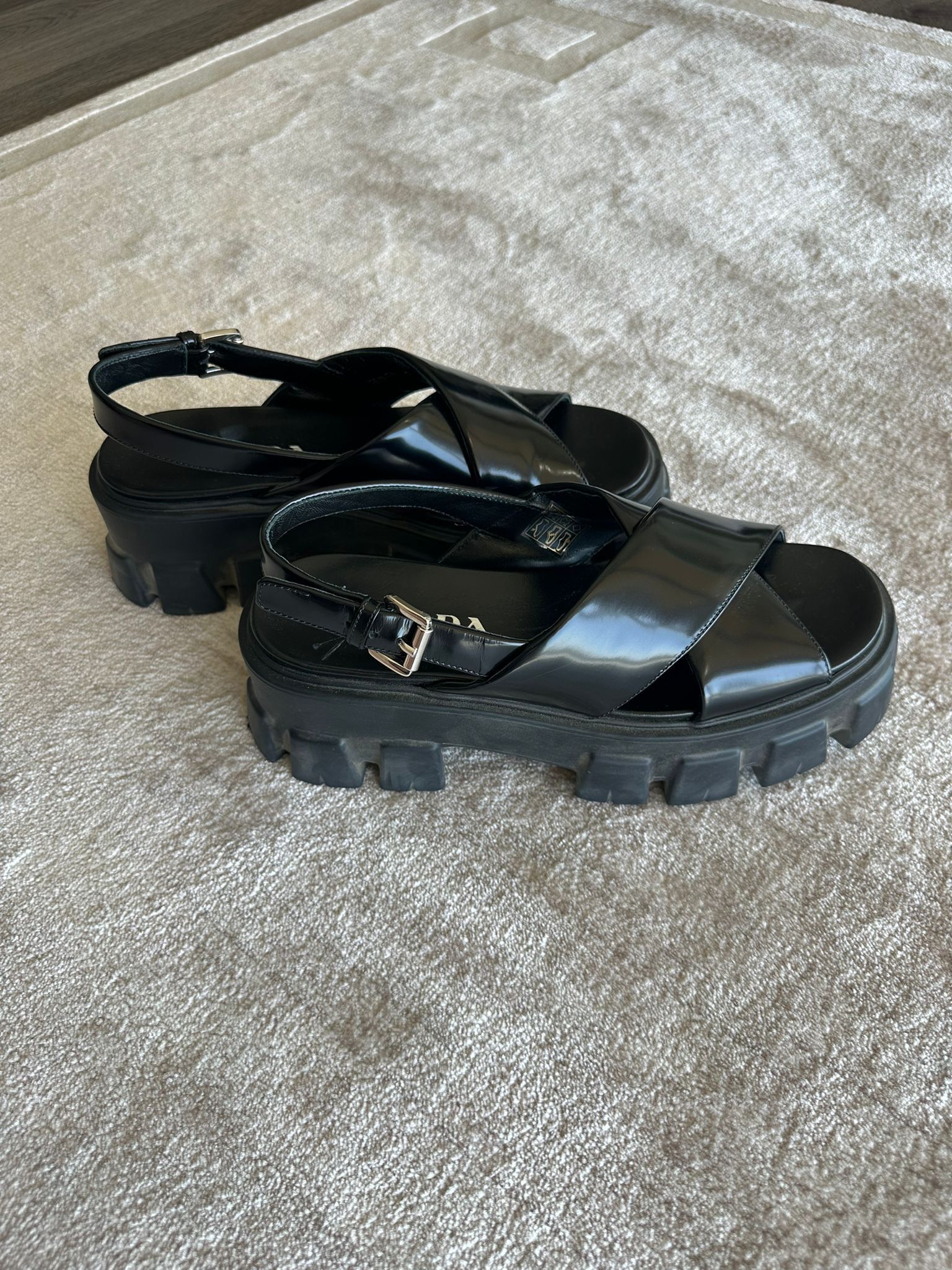 Prada (RRP $900) Prada Monolith Sandals Size US 8.5 / IT 38.5 - 4 Thumbnail