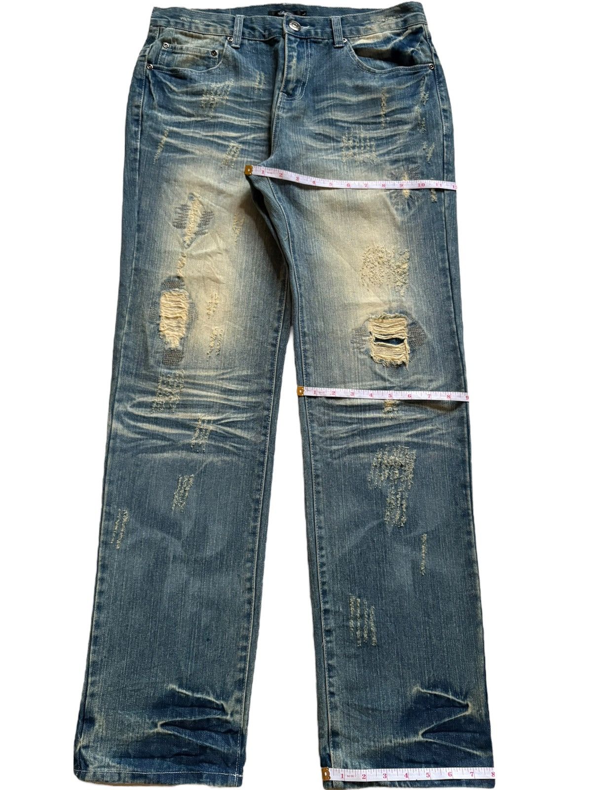 Japanese Brand Vintage Japanese Brand Rusty Wash Clawmark Loose Jeans Size US 33 - 14 Thumbnail