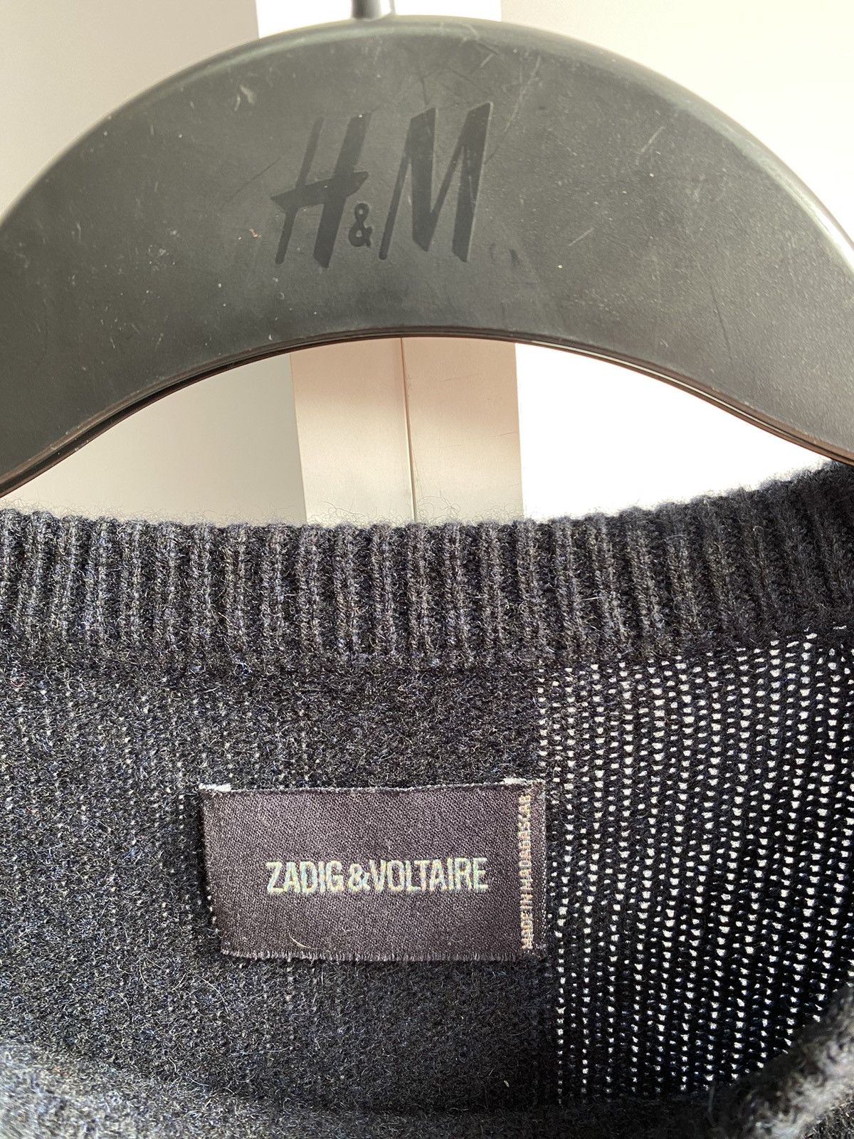 Vintage × Zadig & Voltaire Vintage Zadig & Voltaire Baly Heart Sweater Navy Cashmere Size XS / US 0-2 / IT 36-38 - 7 Thumbnail