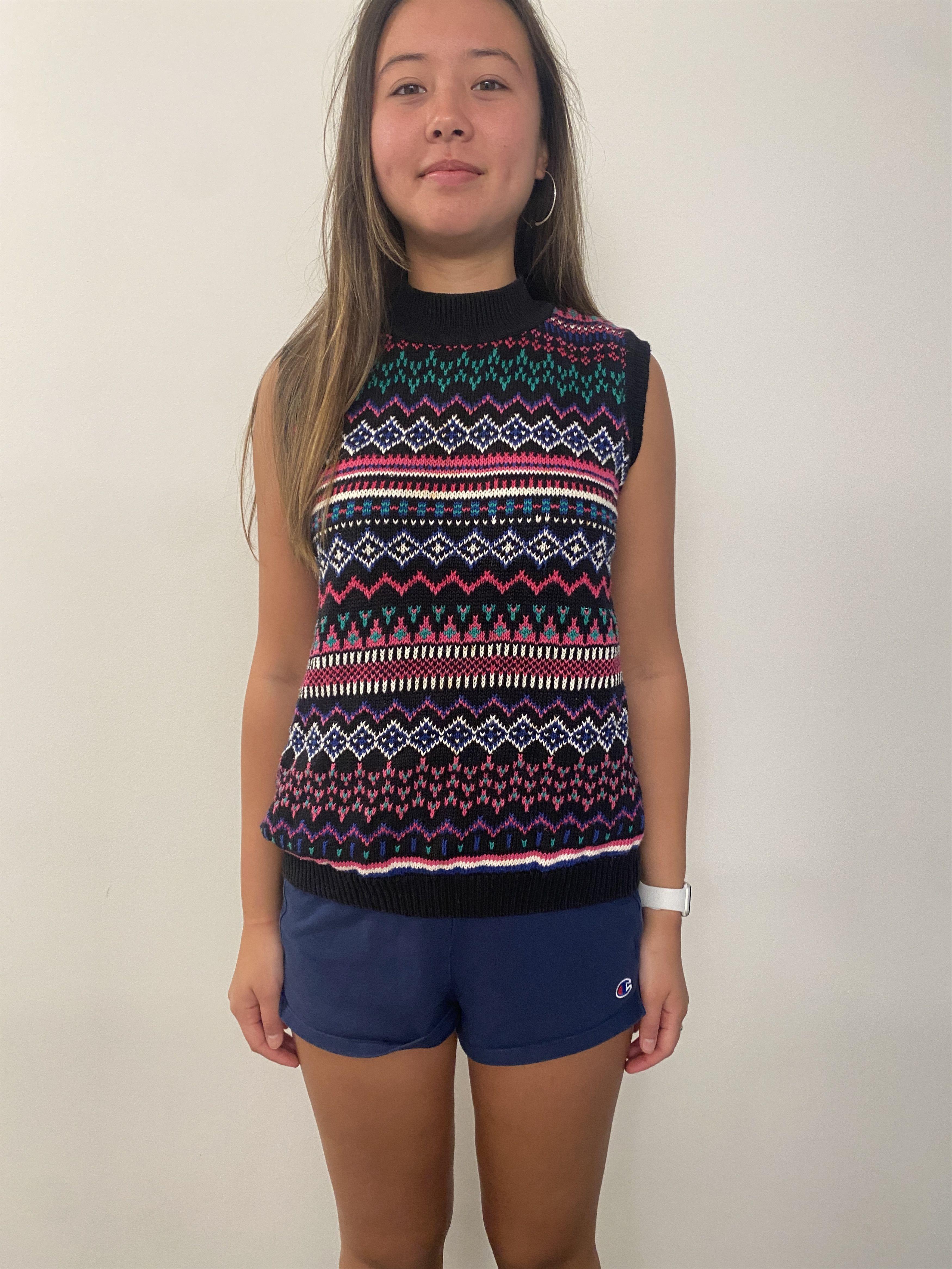Other Duet Vintage 80s Patterned Sweater Vest Size M / US 6-8 / IT 42-44 - 6 Thumbnail