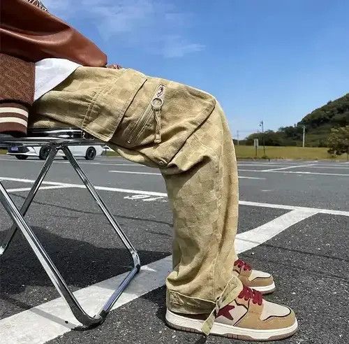 Japanese Brand Elastic Waist Mens Chessboard Wide Leg Jeans Size US 30 / EU 46 - 1 Thumbnail