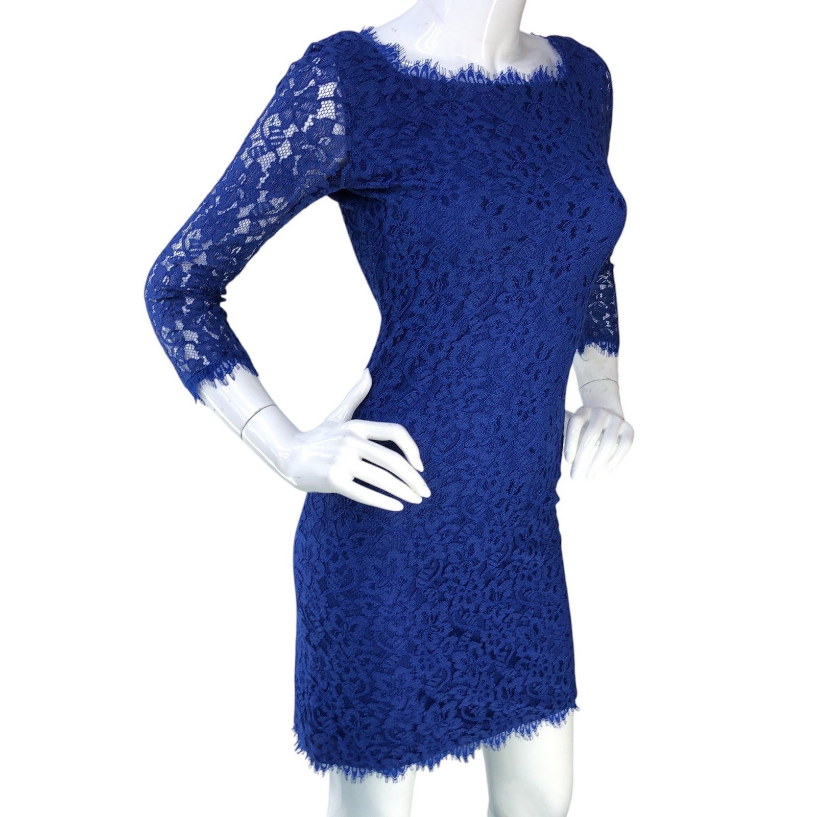 Diane von Furstenberg Diane Von Furstenberg DVF Size 2 Dress Zarita Lace Blue Size XS / US 0-2 / IT 36-38 - 10 Thumbnail
