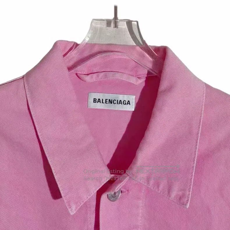 Balenciaga Balenciaga Pink Logo Letter Embroidered Point Collar Singl Size XXS / US 00 / IT 34 - 3 Thumbnail