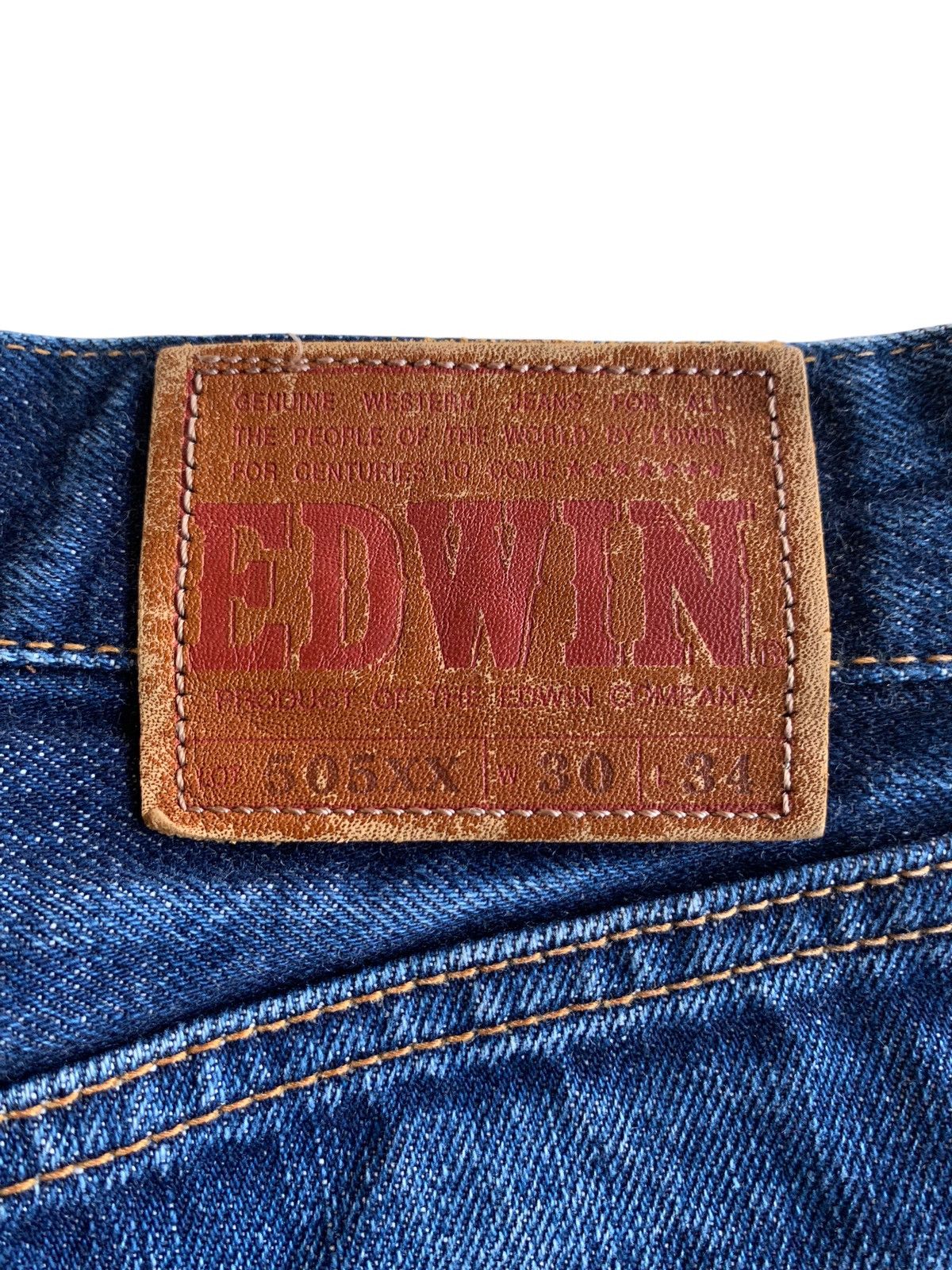 Edwin VINTAGE EDWIN 505XX SELVEDGE FADED JAPANESE DISTRESSED DENIM Size US 30 / EU 46 - 11 Thumbnail