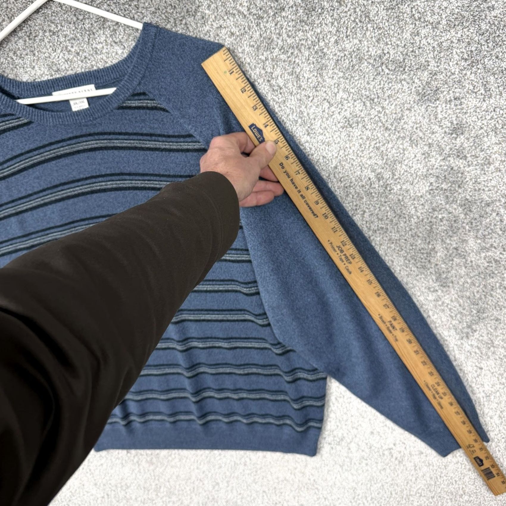 Geoffrey Beene VINTAGE Geoffrey Beene Sweater Men 2XL Blue Striped Crew Neck Knit Pullover Long Sleeve Casual Retro 90s Grunge Preppy Vintage Size US XXL / EU 58 / 5 - 3 Thumbnail