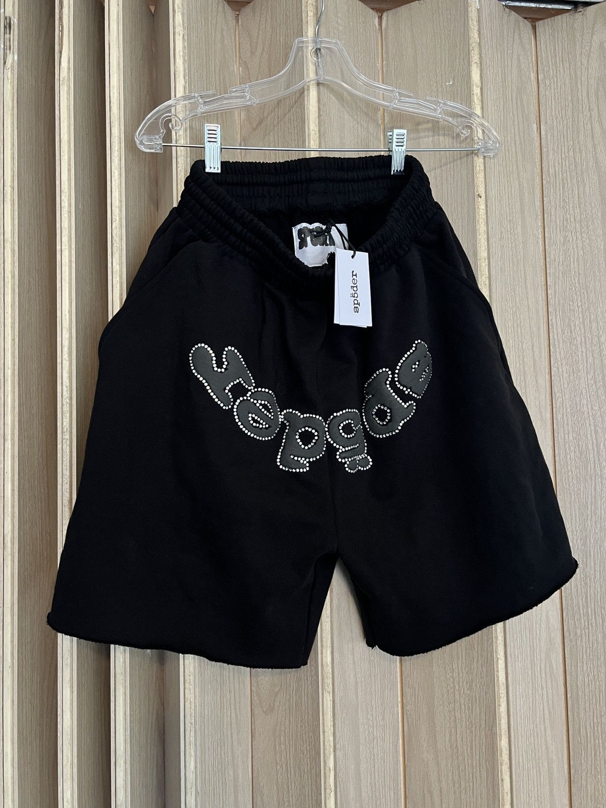 Sp5der Sp5der worldwide Men's OG Web V2 Rhinestone Shorts SMALL Size US 30 / EU 46 - 1 Thumbnail