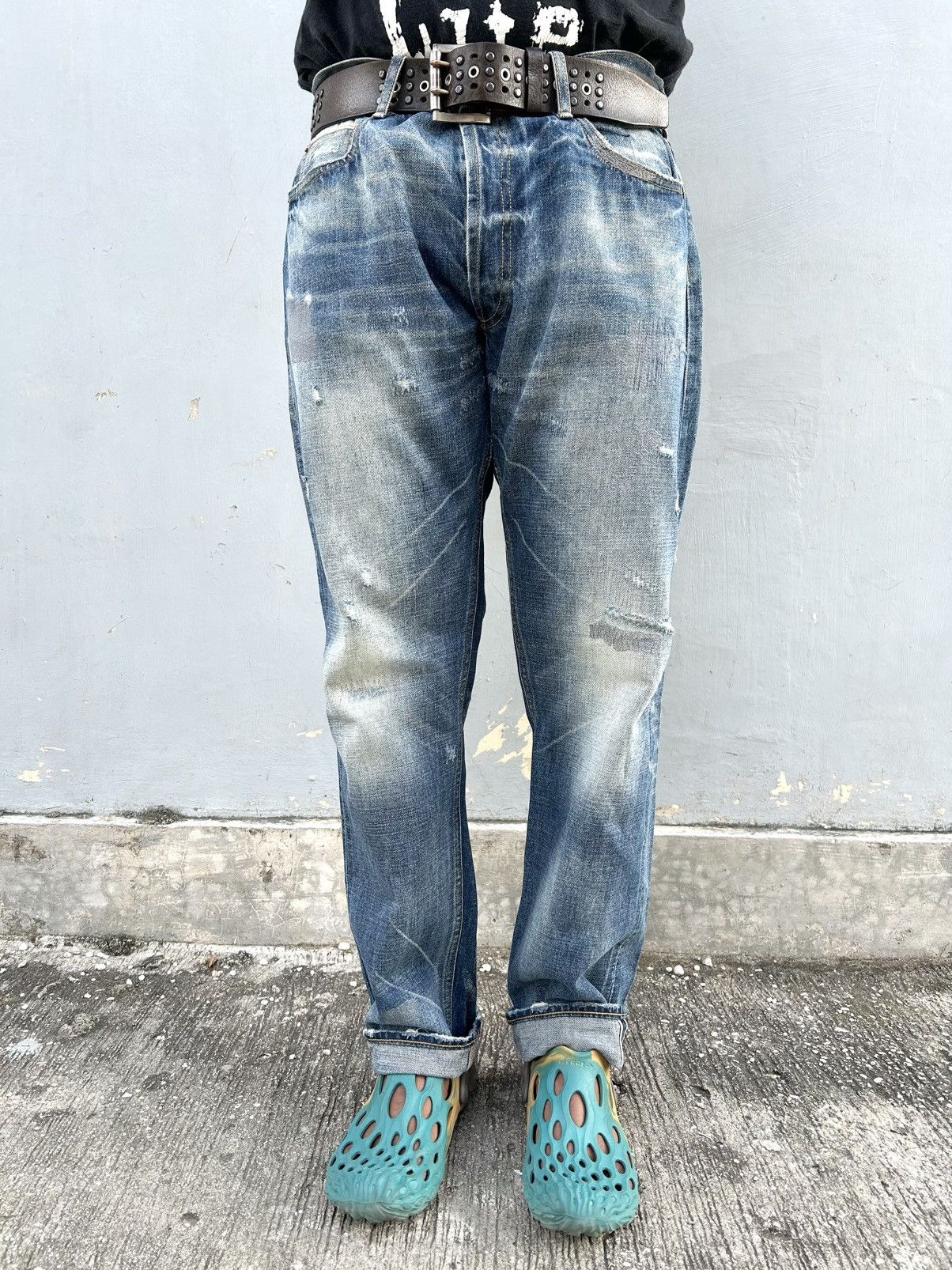Madness MADNESS 24AW JAPAN Washed Distressed Denim Pants Size US 38 / EU 54 - 1 Thumbnail