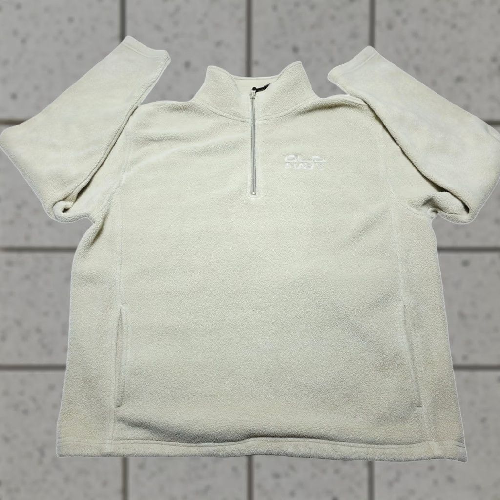Old Navy VINTAGE Old Navy Sweatshirt 1/4 Zip Fleece Pullover Mock Neck Long Sleeve Men's Large Cream Ivory Size US L / EU 52-54 / 3 - 1 Thumbnail