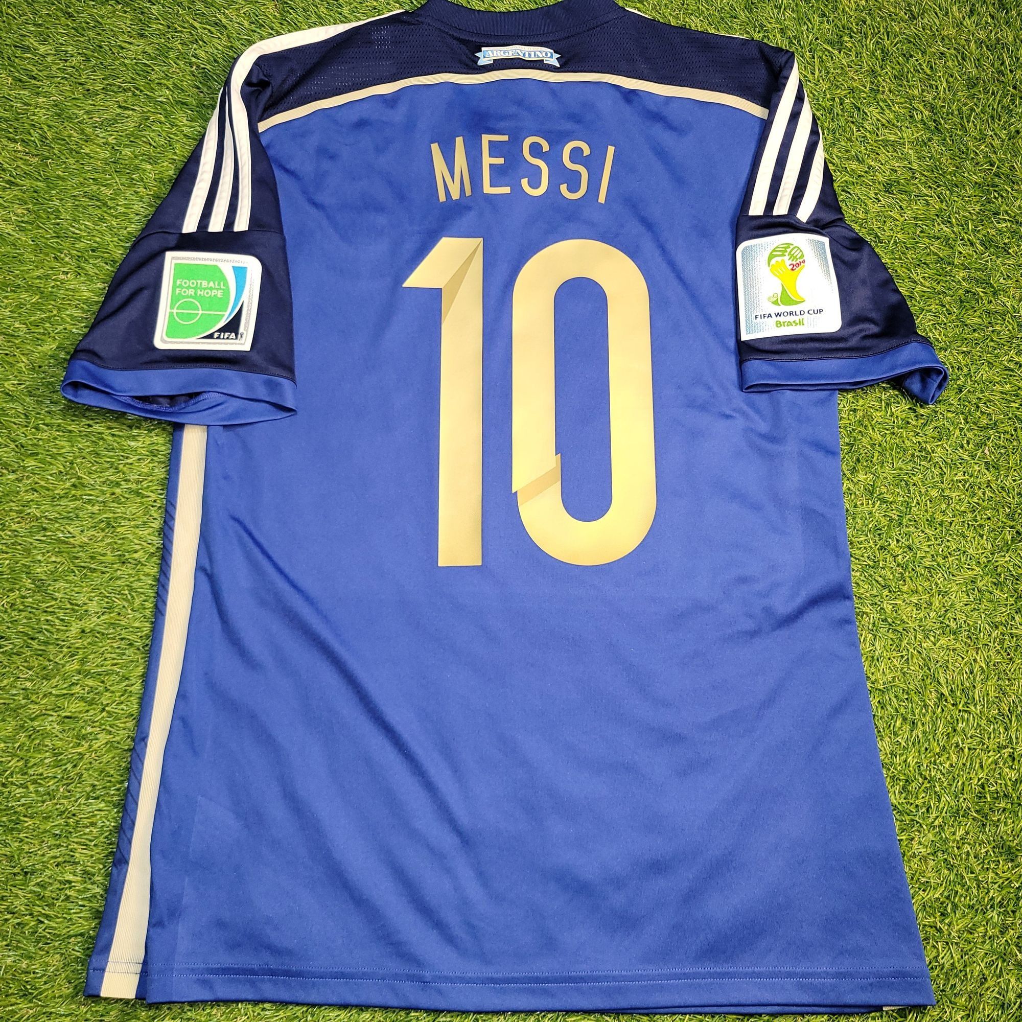 Adidas Messi Argentina 2014 WORLD CUP FINAL Away Soccer Jersey M Size US M / EU 48-50 / 2 - 2 Thumbnail