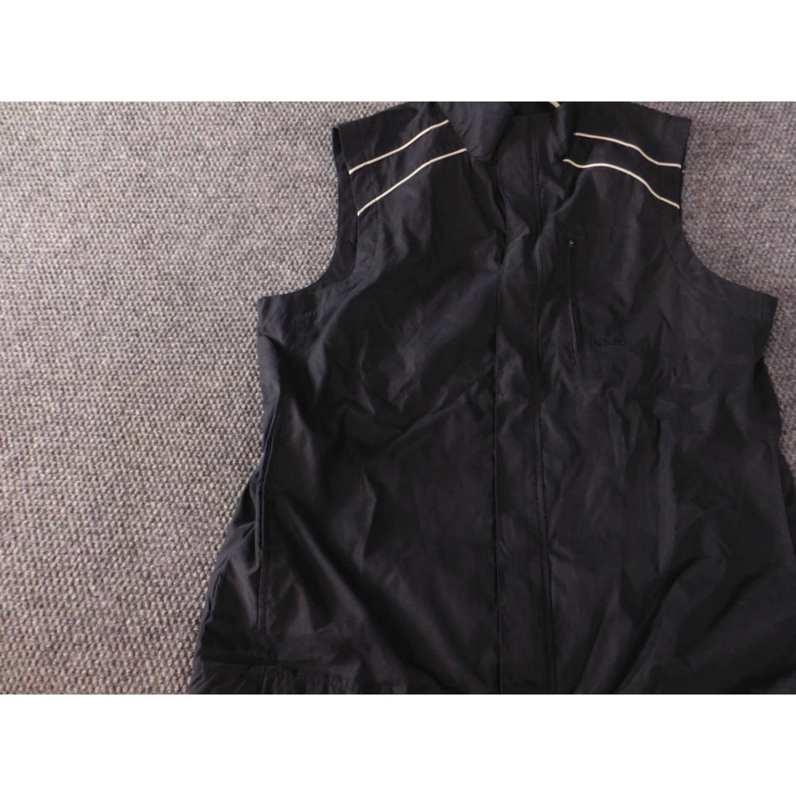 Izod IZOD Vest Men L Black Full Zip Bomber Jacket OUTDOOR Casual Lightweight Polyester Logo Solid Mid-Length Vintage No Size US L / EU 52-54 / 3 - 3 Thumbnail