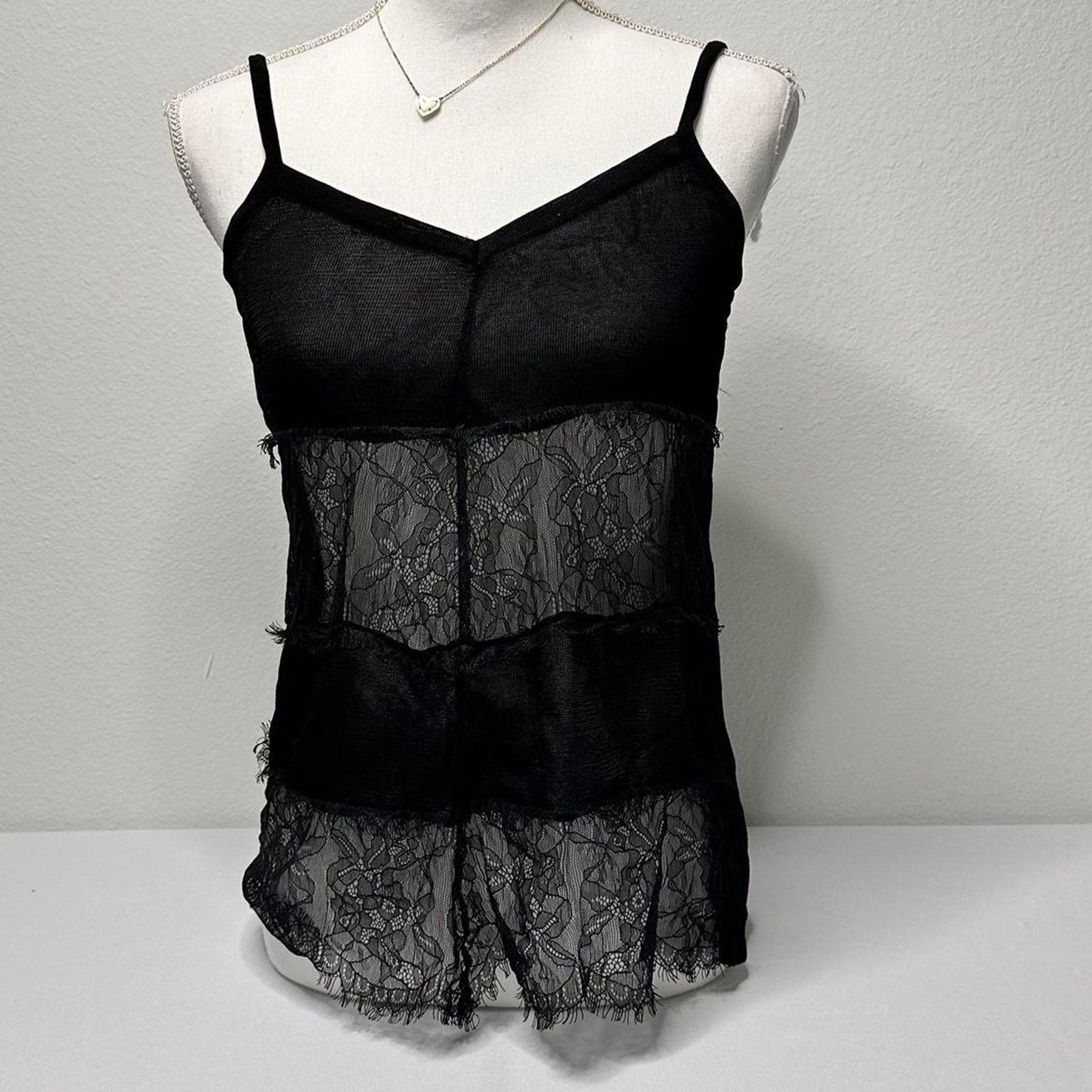 & Other Stories GB Gianni Bini Size Medium Vintage Y2K-Grunge Black Cami Size M / US 6-8 / IT 42-44 - 1 Thumbnail