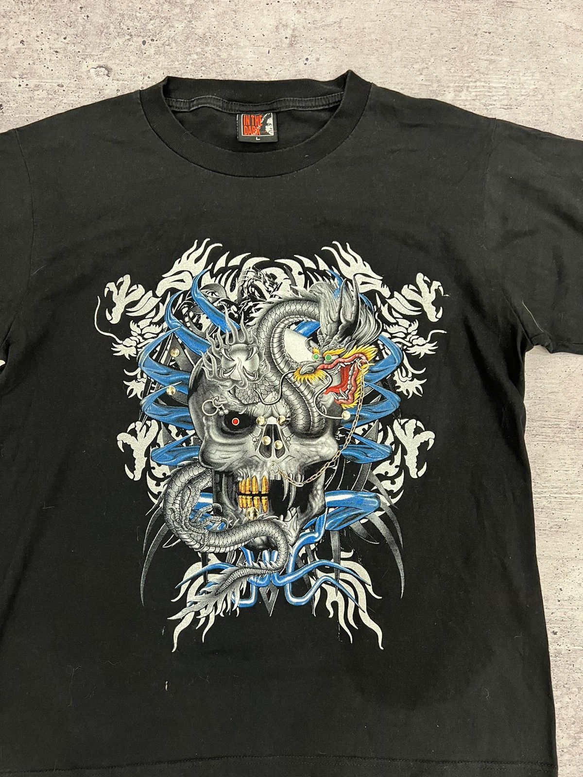 Japanese Brand × Vintage 🩸RARE🩸In The Dark Vintage Dragon Y2k T Shirt Size US L / EU 52-54 / 3 - 6 Thumbnail