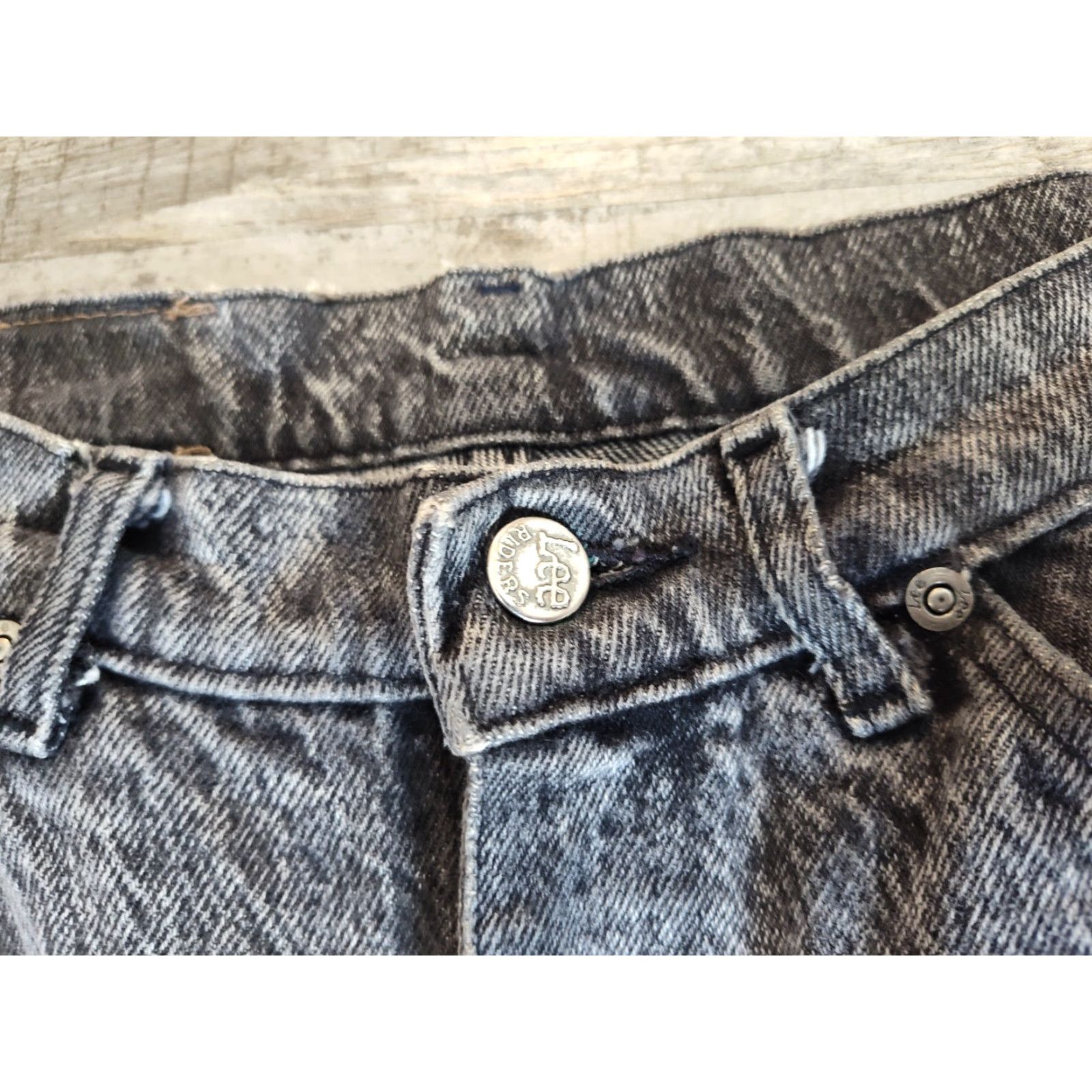 Lee VINTAGE Lee Riders M.R. Lee Rider Jeans Womens 28x30 High Waist 80s Acid Wash Black 11 USA Mens? Size 32" / US 10 / IT 46 - 6 Thumbnail