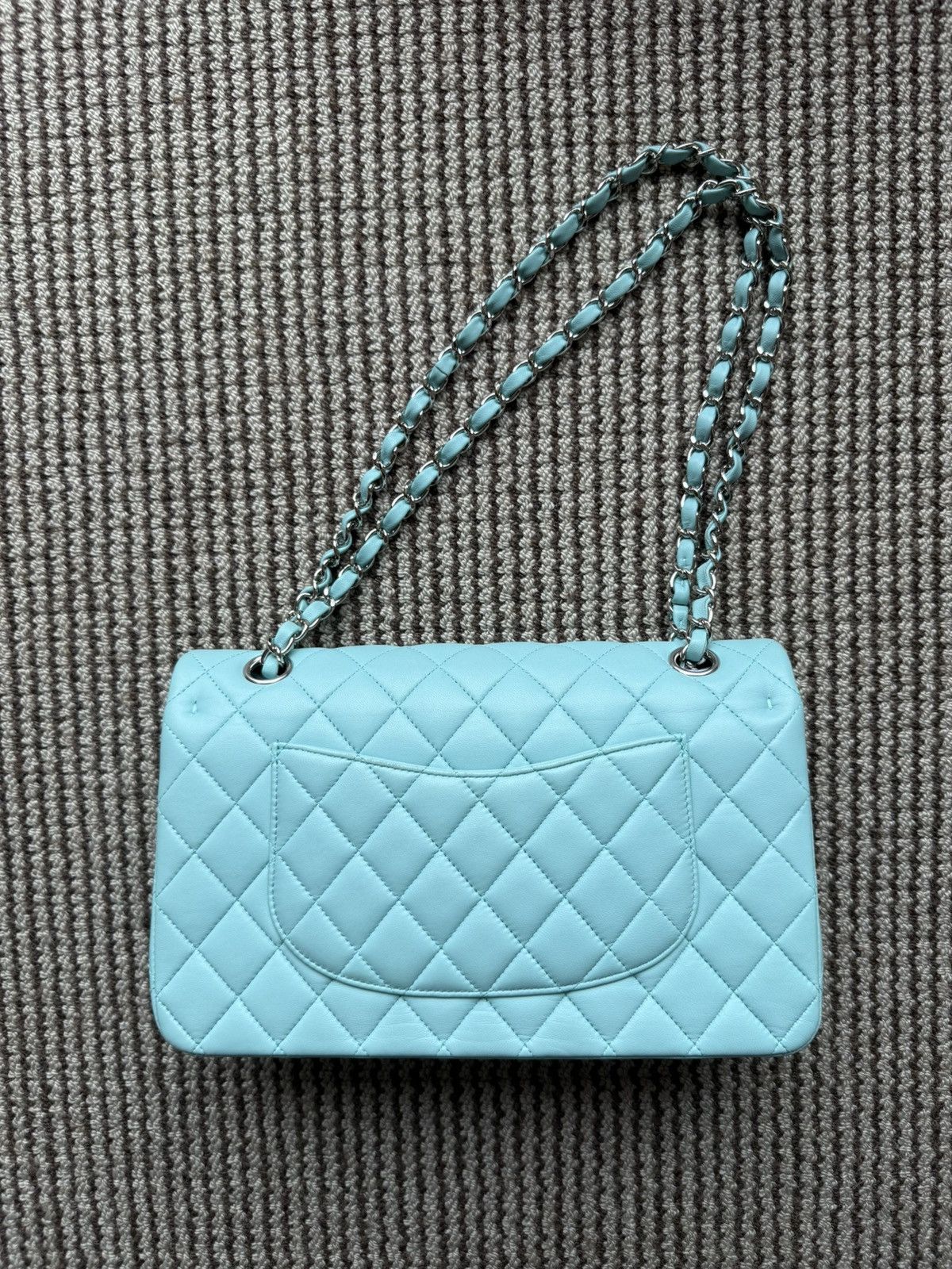 Chanel Chanel 19C Tiffany Blue lamb skin classic flap medium bag Size ONE SIZE - 2 Thumbnail