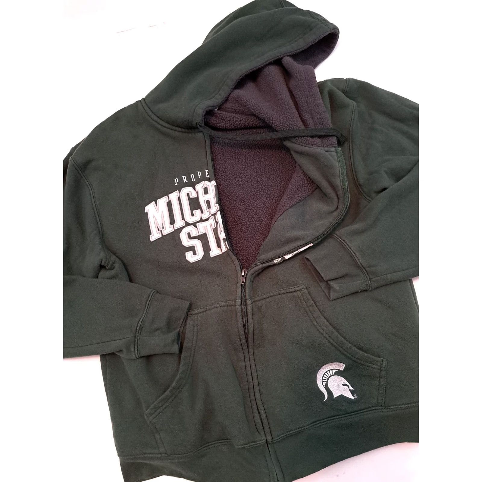 Vintage VINTAGE Michigan State Spartans Insulated Hooded Jacket LG Stitched Mens Jacket Green 80s Pro Edge Stitch Hooded Size US L / EU 52-54 / 3 - 2 Thumbnail