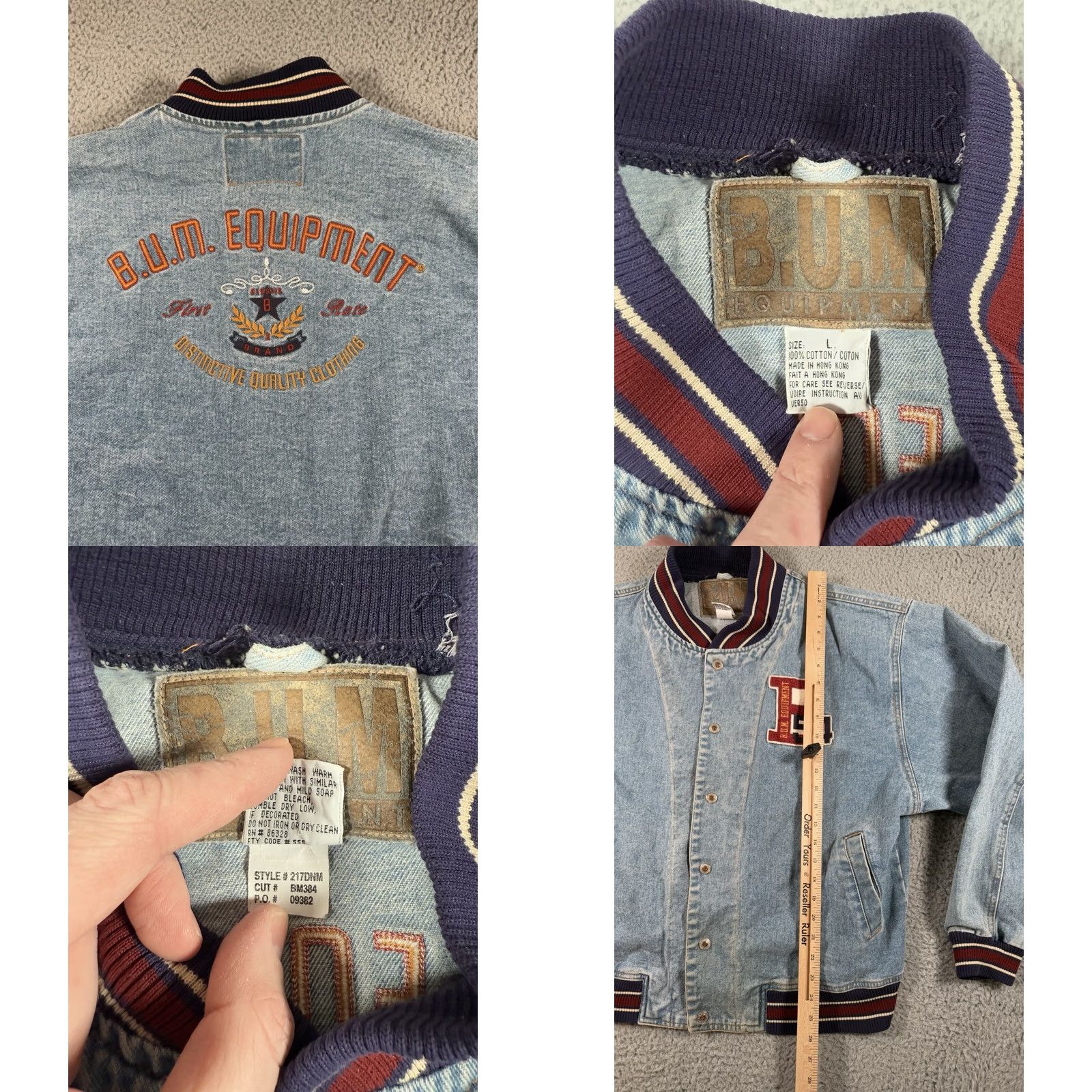 Equipment VINTAGE Bomber Denim Jacket Mens Large Blue Varsity 90s Jacket Men’s Large Blue Varsity 90s Size US L / EU 52-54 / 3 - 9 Thumbnail