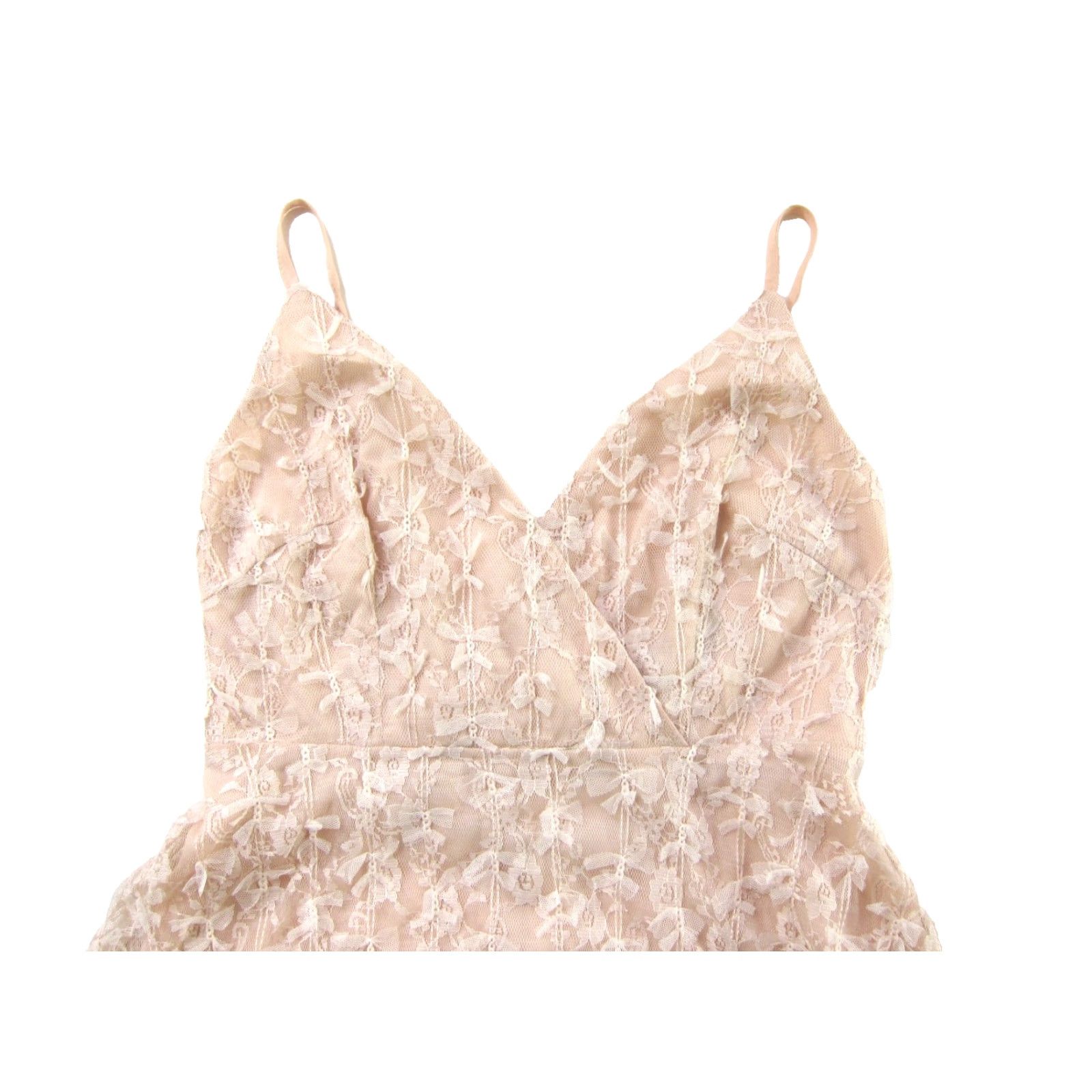 Akira AKIRA Light Pink Lace Bow Empire Waist Tank Slip Party Gown Dress Medium Size M / US 6-8 / IT 42-44 - 4 Thumbnail