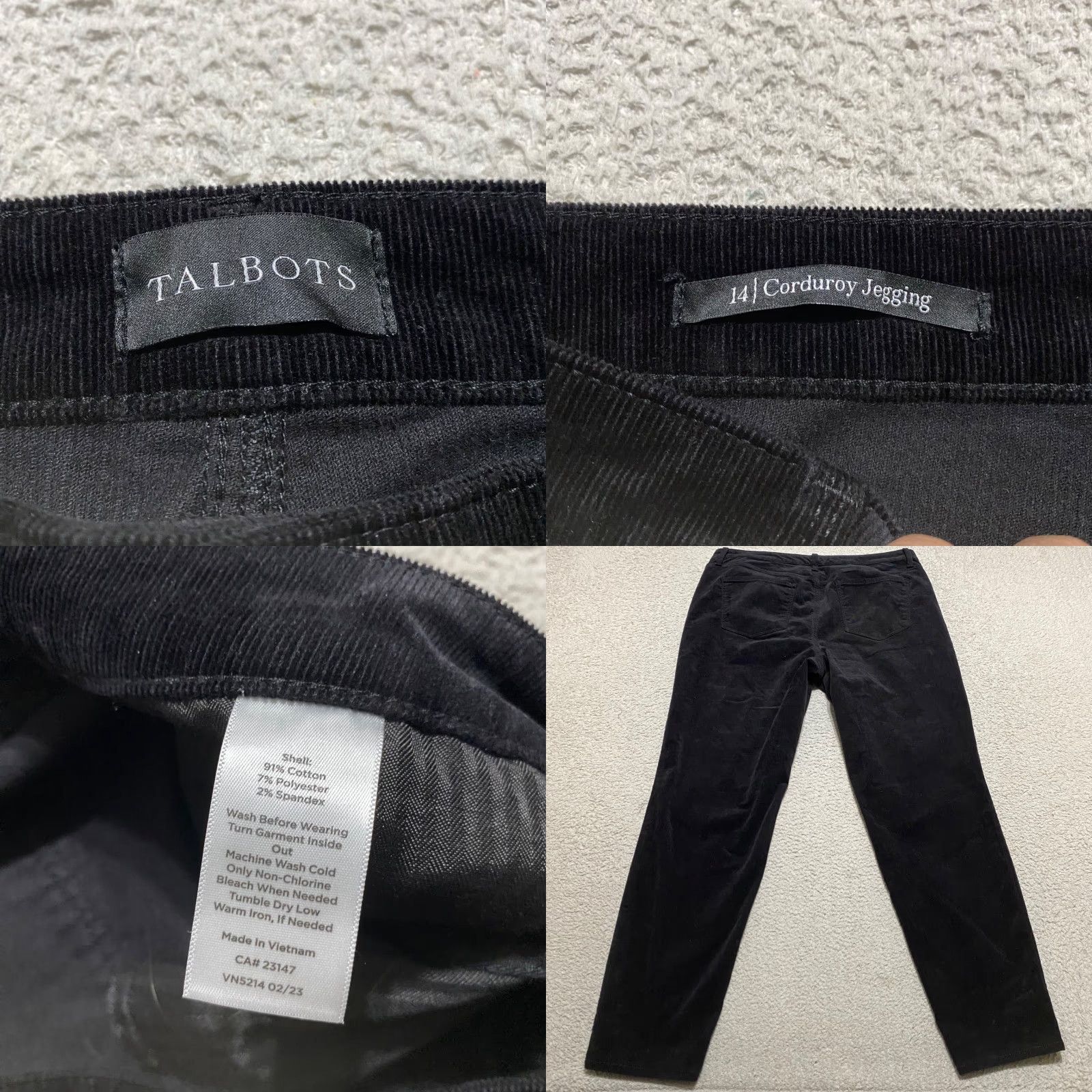 Talbots Talbots Womens Pants Black Corduroy Jegging High Rise Skinny 14 Size 24" / US 00 / IT 34 - 8 Thumbnail