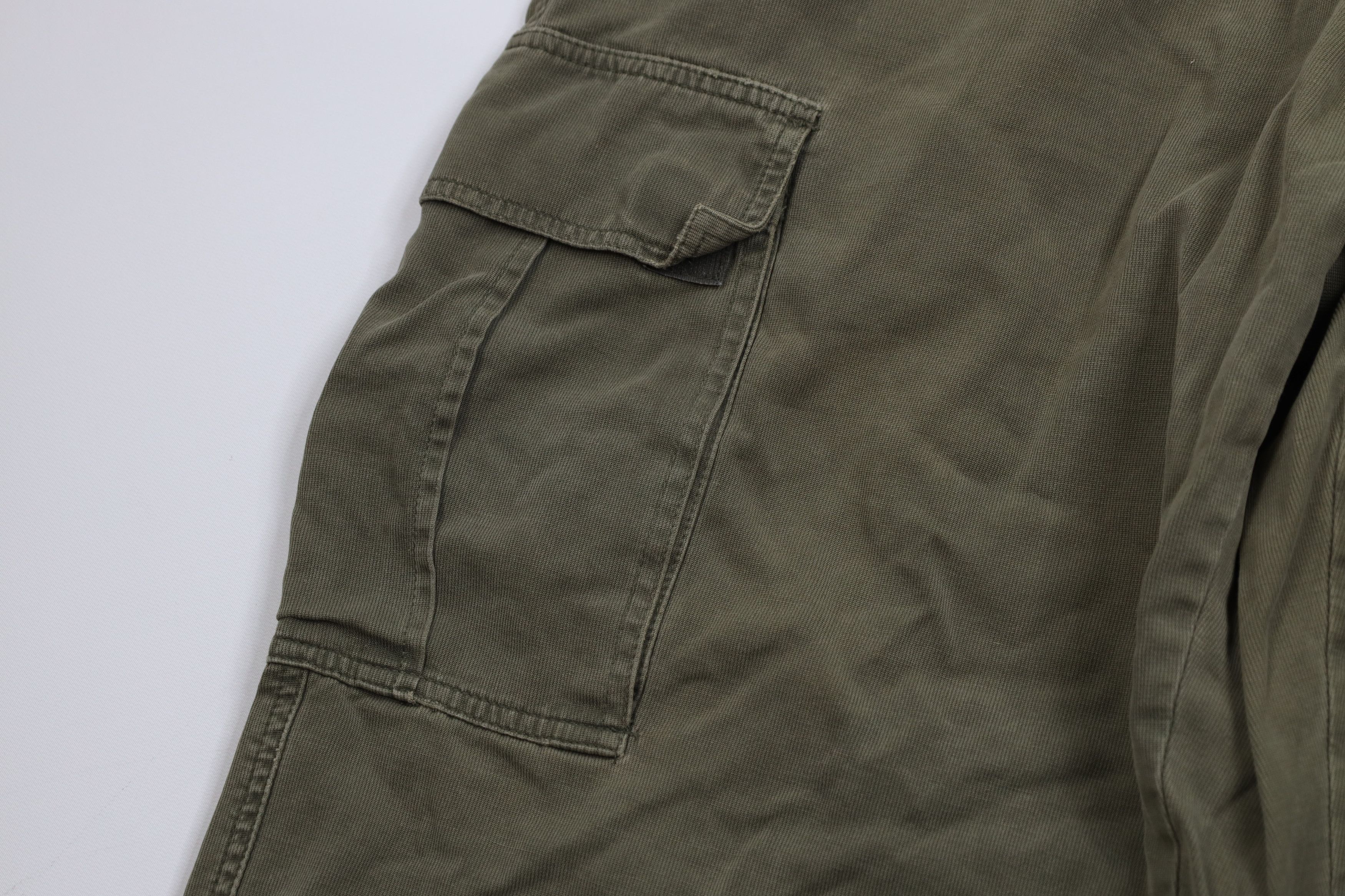 Vintage Vintage 90s Streetwear Baggy Wide Leg Cargo Pants Green Size US 42 / EU 58 - 5 Thumbnail