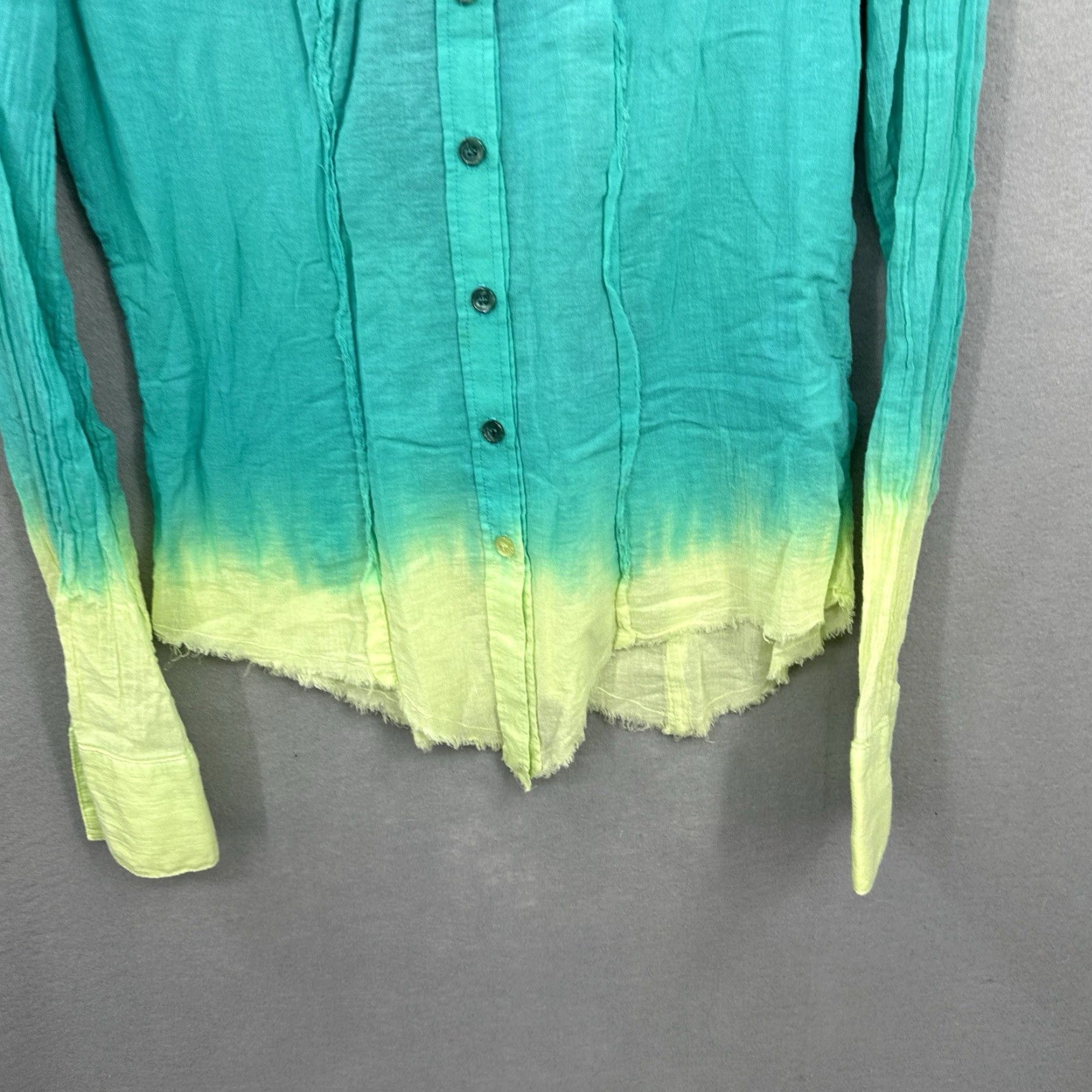Vintage Love Junkie Blouse Womens Large Ganesha Elephant Ombre Embellished Gauze Long Size L / US 10 / IT 46 - 6 Thumbnail