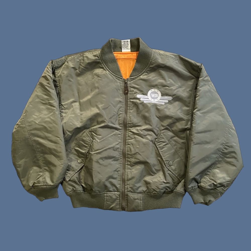 VINTAGE Warner Bros. Satin Bomber Jacket Green Adult XS Jacket