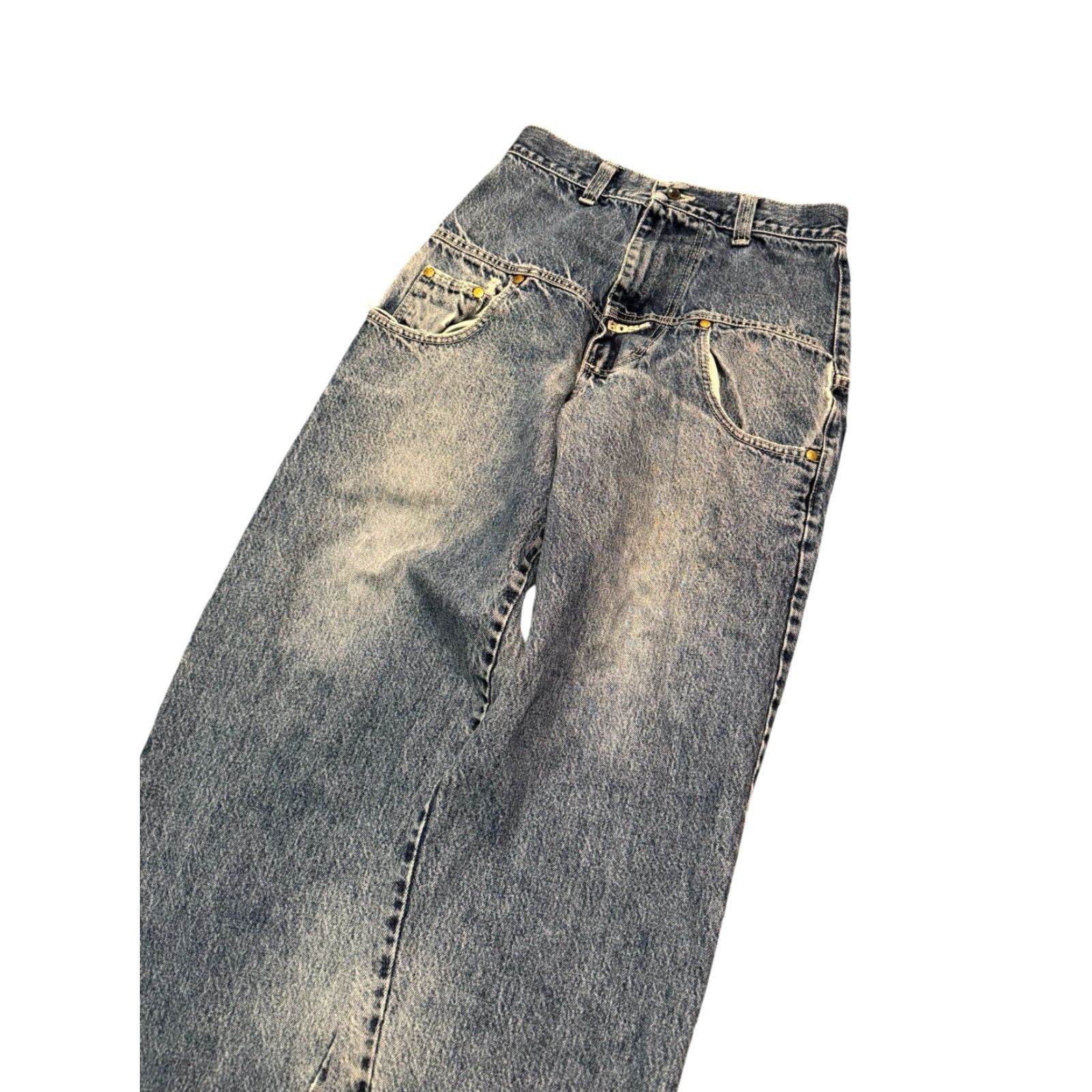 Vintage VINTAGE Hugo Boss Big Logo Baggy Jeans Acid Wash Tapered 27 Inseam 31 Men Blue 90s Retro Logo Jeans Mens Size US 27 - 5 Thumbnail