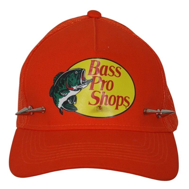 Bass Pro Shops × Handmade Custom Made Bass Pro Shops 1/1 Spiked Goth Punk Trucker Hat Size ONE SIZE - 1 Thumbnail