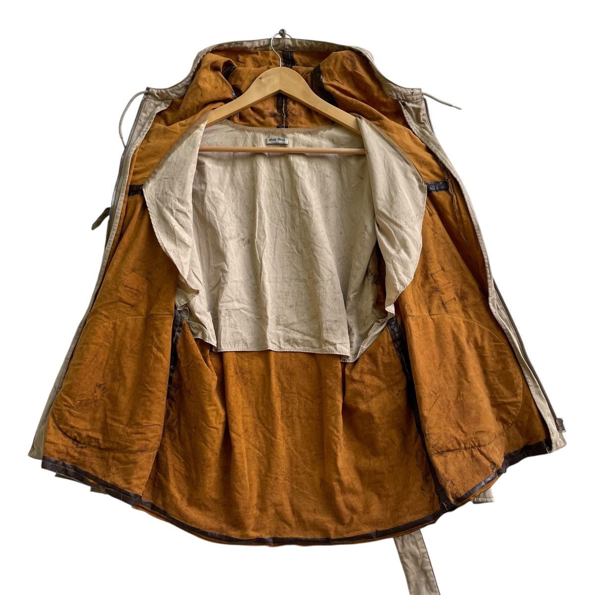 Miu Miu 💥Authentic Trashed Miu Miu Type Military Parka Belted Wax Size US M / EU 48-50 / 2 - 3 Thumbnail